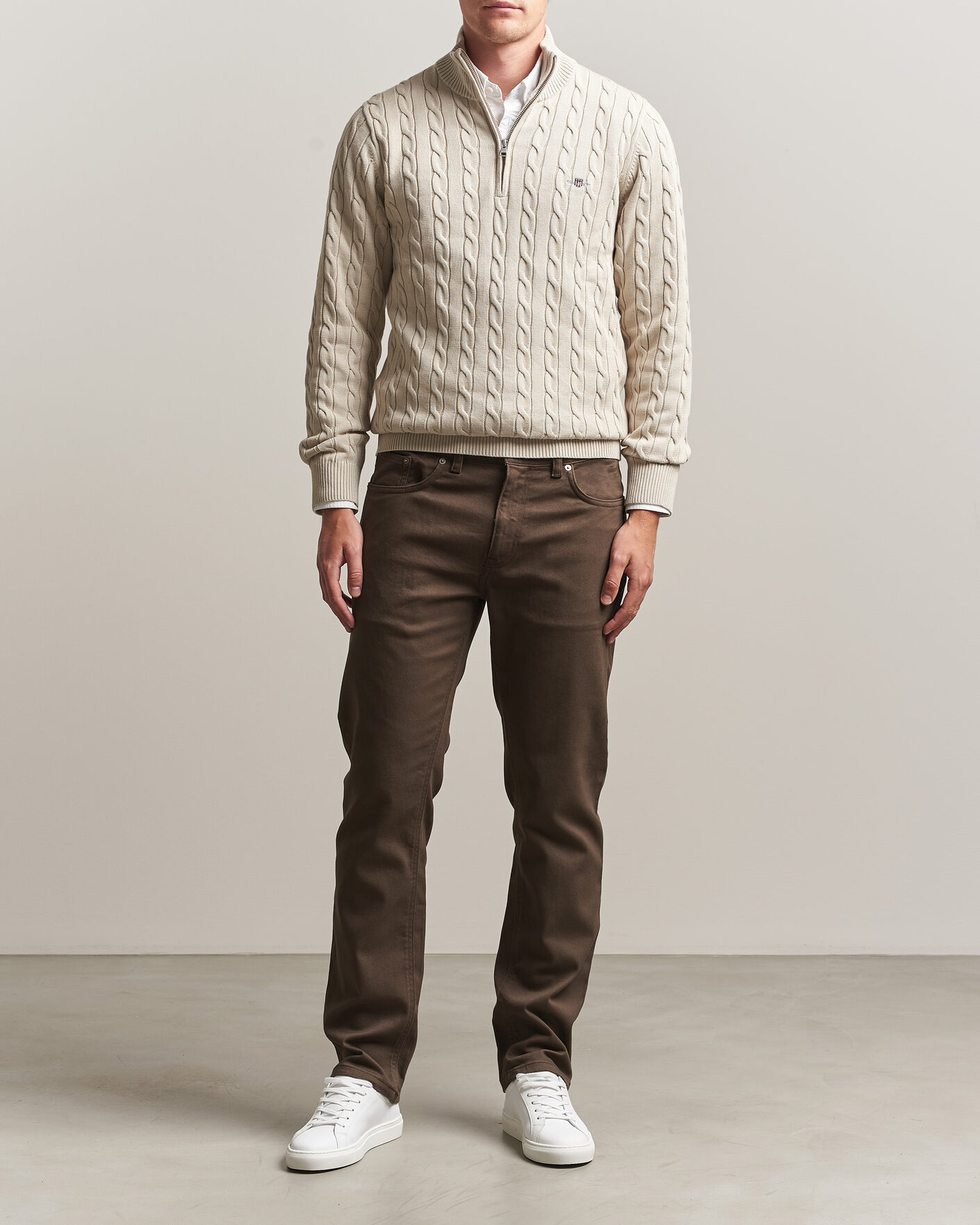 Men | Trousers | Gant | Regular Fit Soft Twill 5-Pocket Pants Shadow Brown