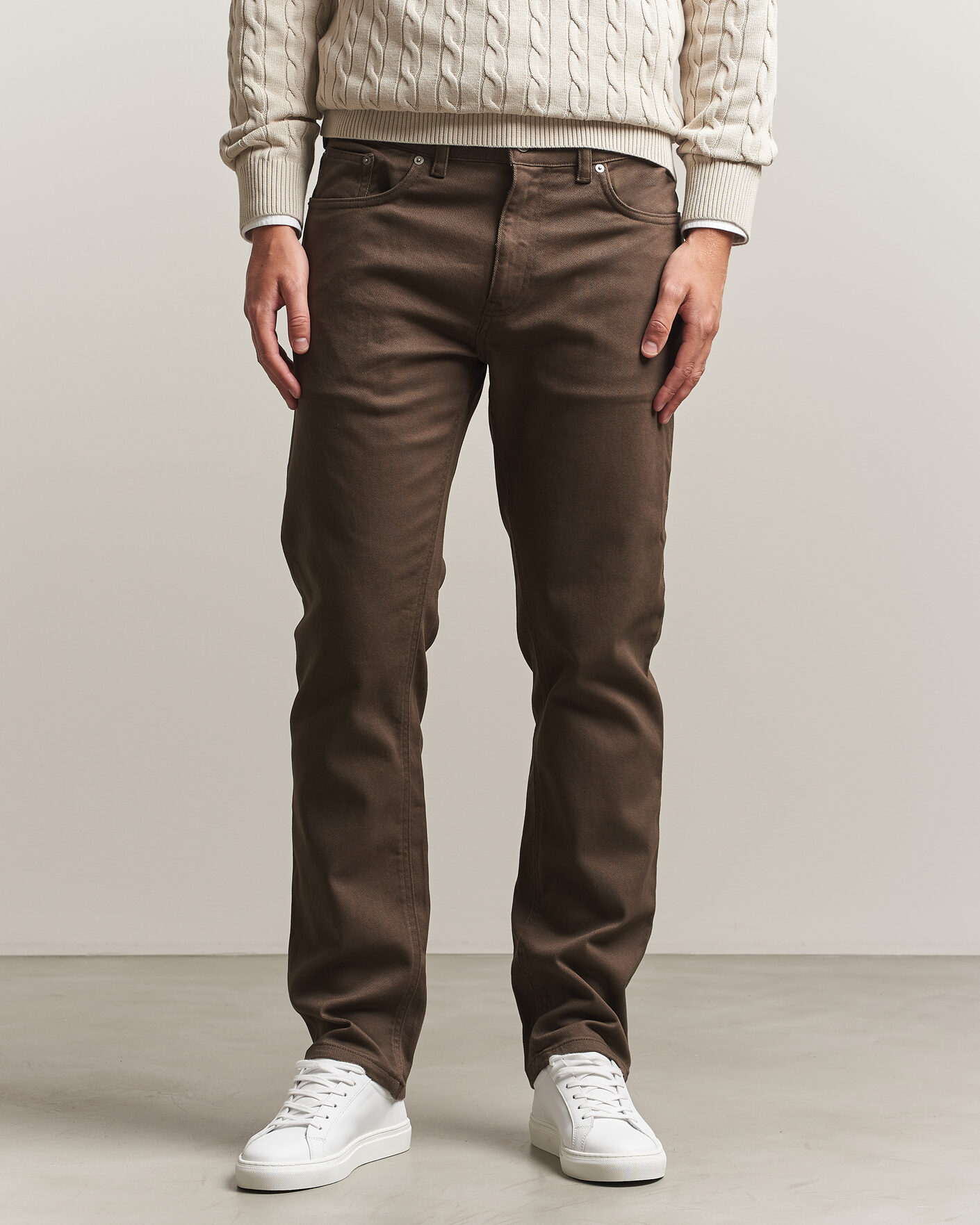 Men | Trousers | Gant | Regular Fit Soft Twill 5-Pocket Pants Shadow Brown