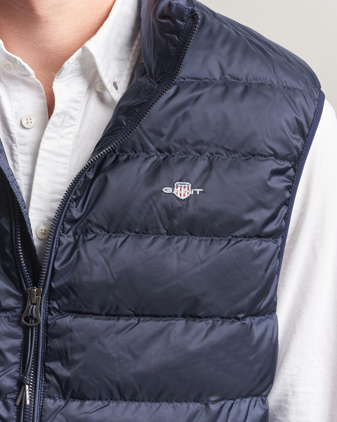 Men | Gilets | Gant | Light Down Vest Evening Blue