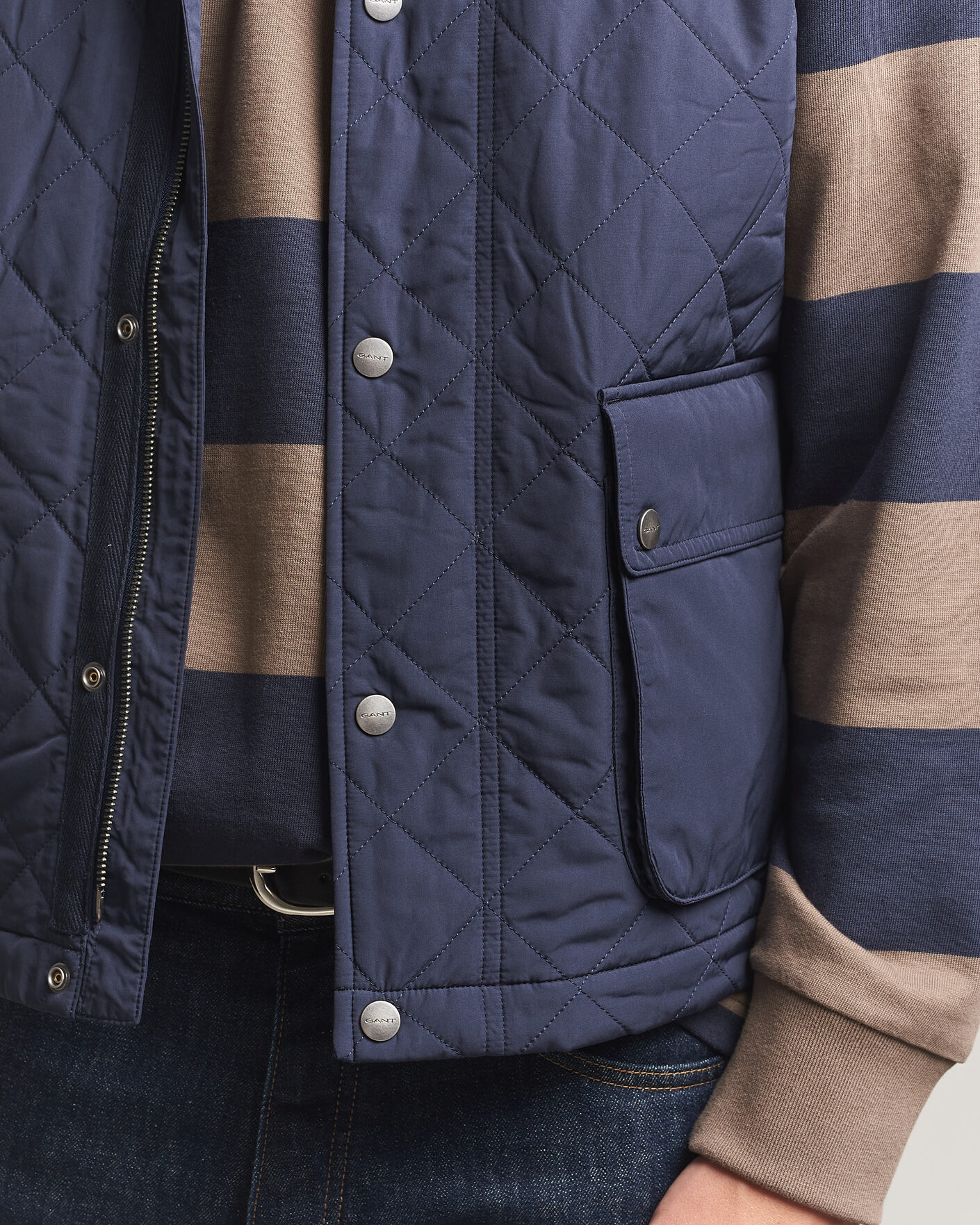 Men | Gilets | Gant | Classic Quilted Vest Evening Blue
