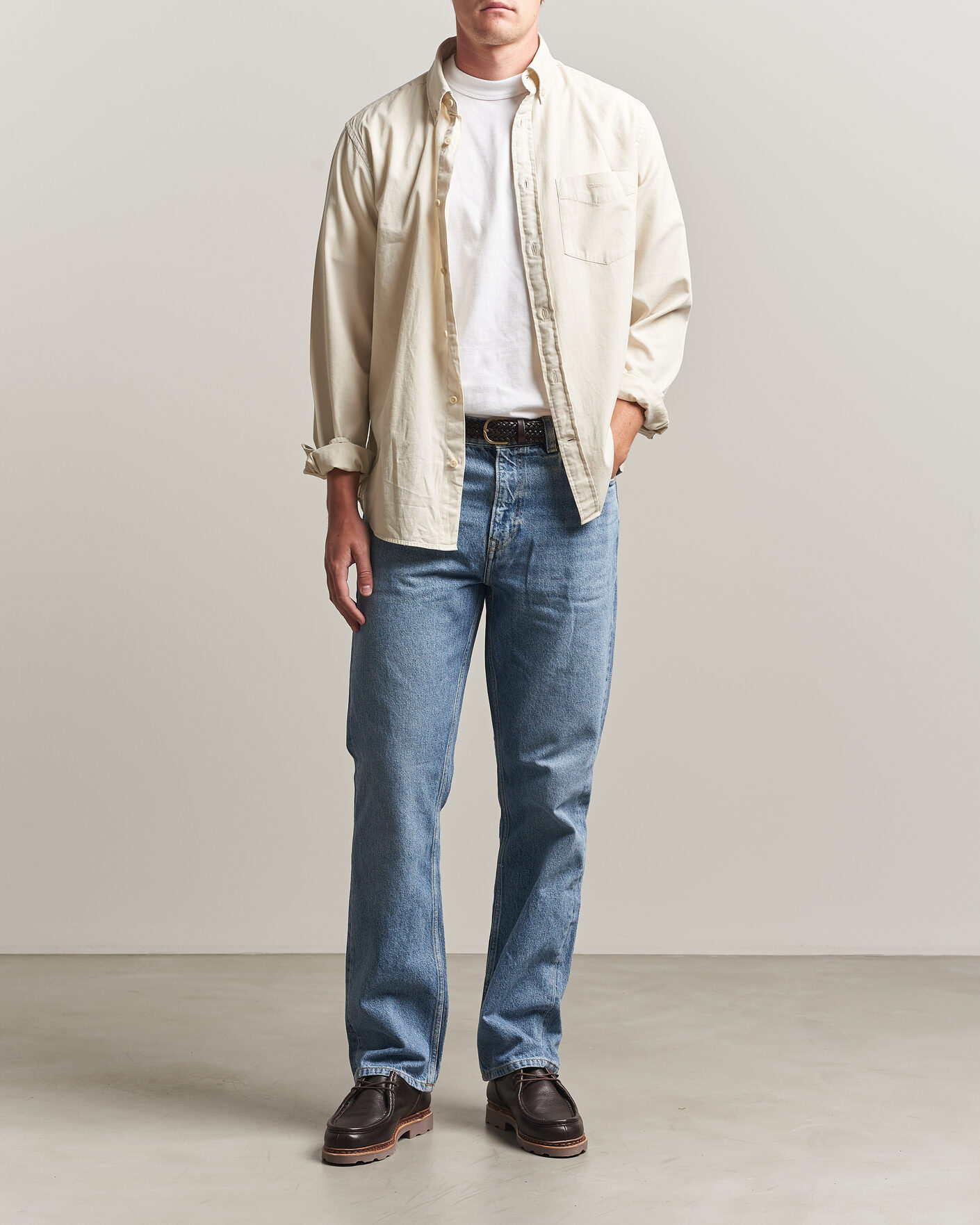 Men | Jeans | Gant | Straight Fit Jeans Mid Blue Broken In