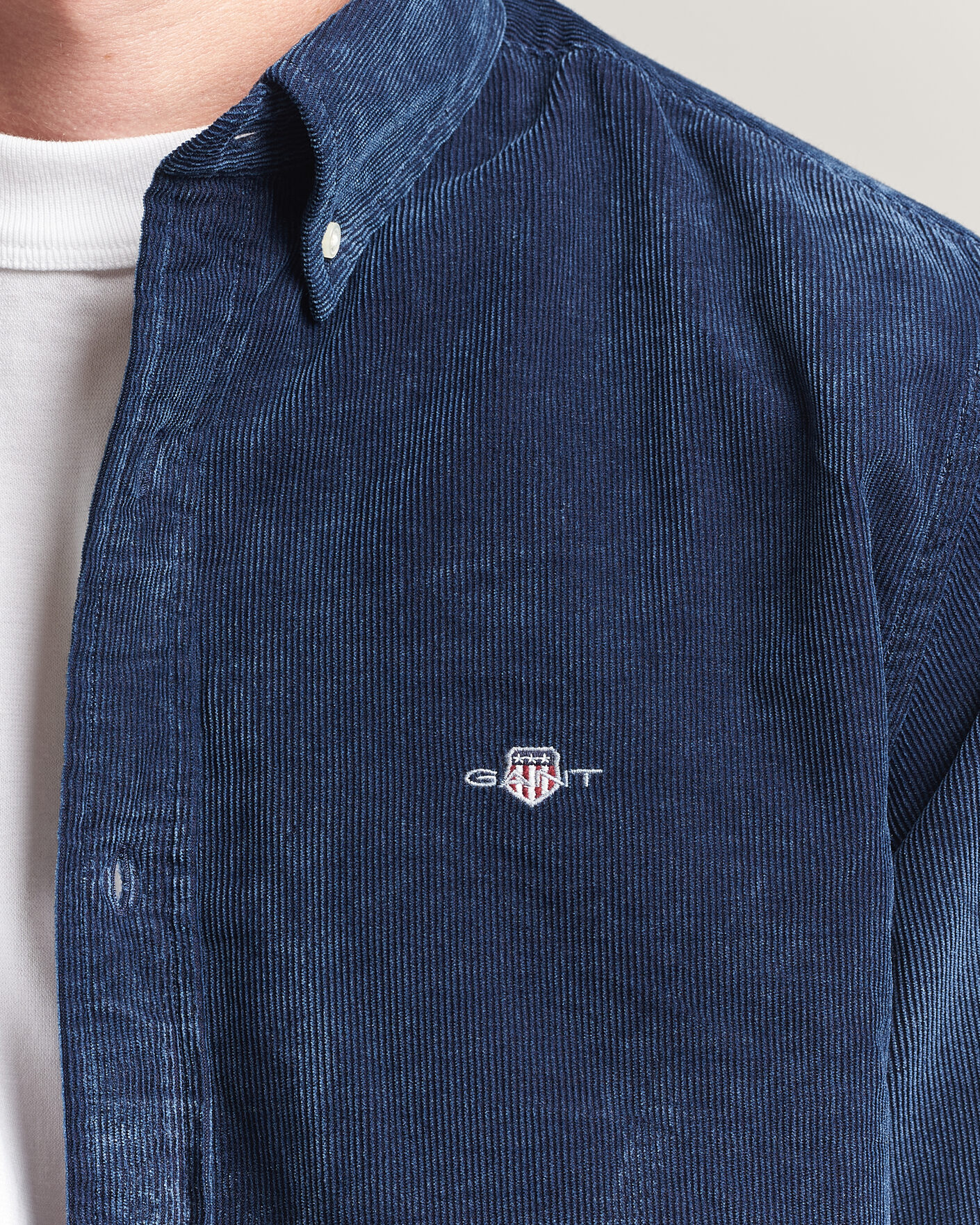 Men | Shirts | Gant | Indigo Corduroy Shirt Dark Blue