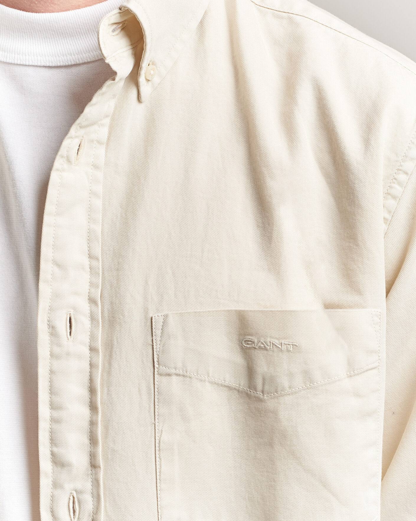 Men | Shirts | Gant | Regular Fit Garment Dyed Twill Shirt Sand