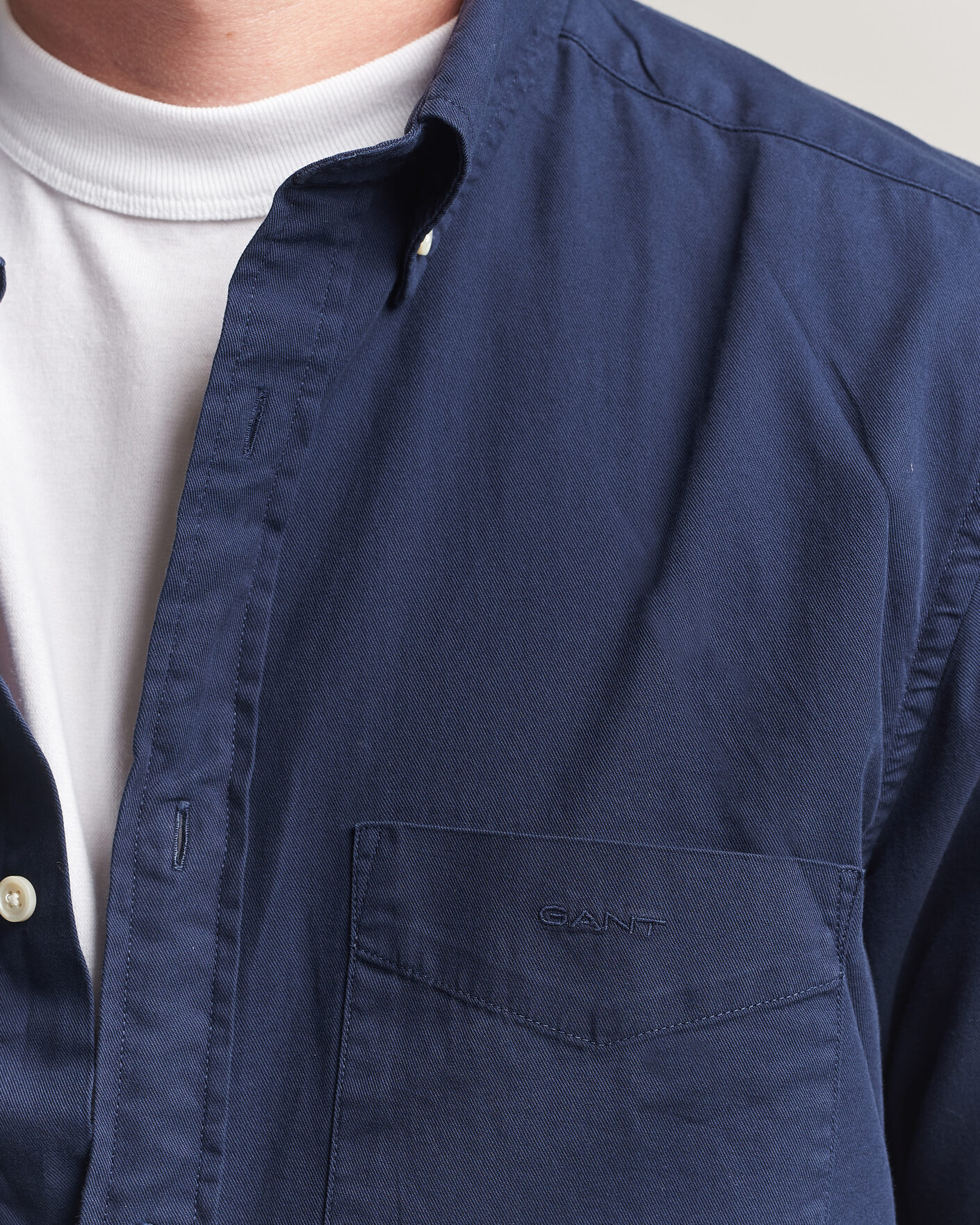 Men | Shirts | Gant | Regular Fit Garment Dyed Twill Shirt Evening Blue