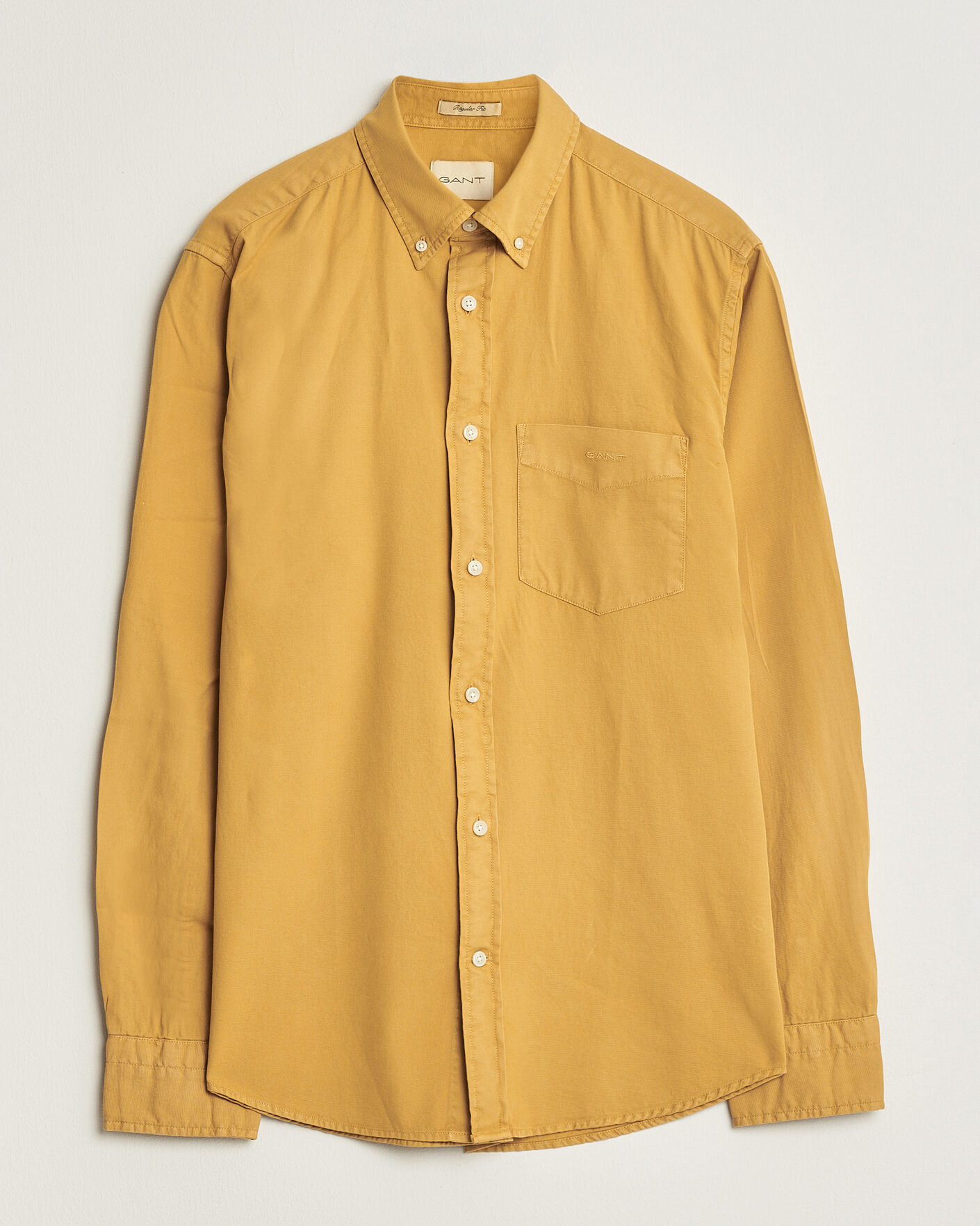 Men | Shirts | Gant | Regular Fit Garment Dyed Twill Shirt Turmeric Shine