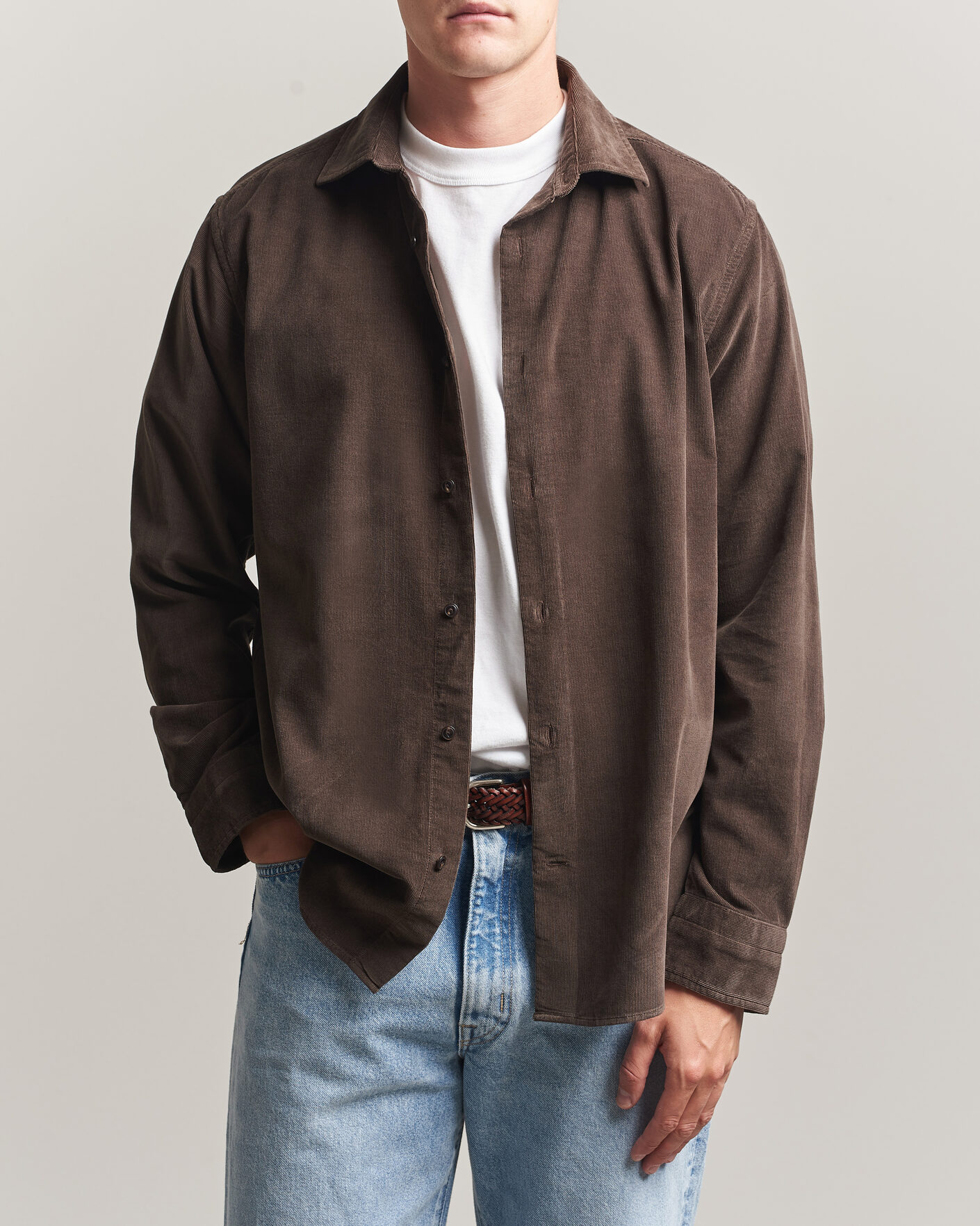 Men | Shirts | Gant | Regular Fit Baby Cord Shirt Shadow Brown
