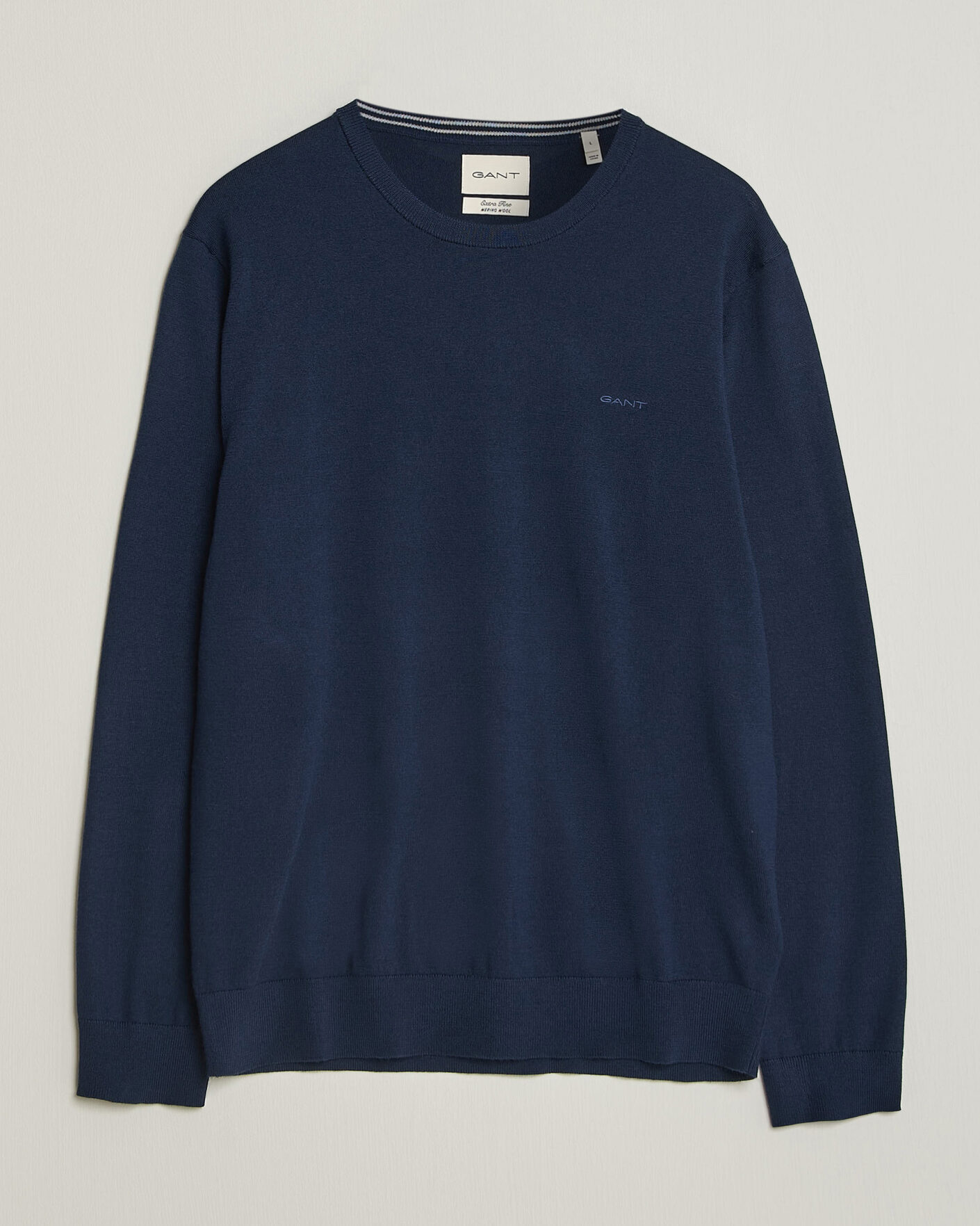 Men | Sweaters & Knitwear | Gant | Extrafine Merino Knitted Crew Neck Marine