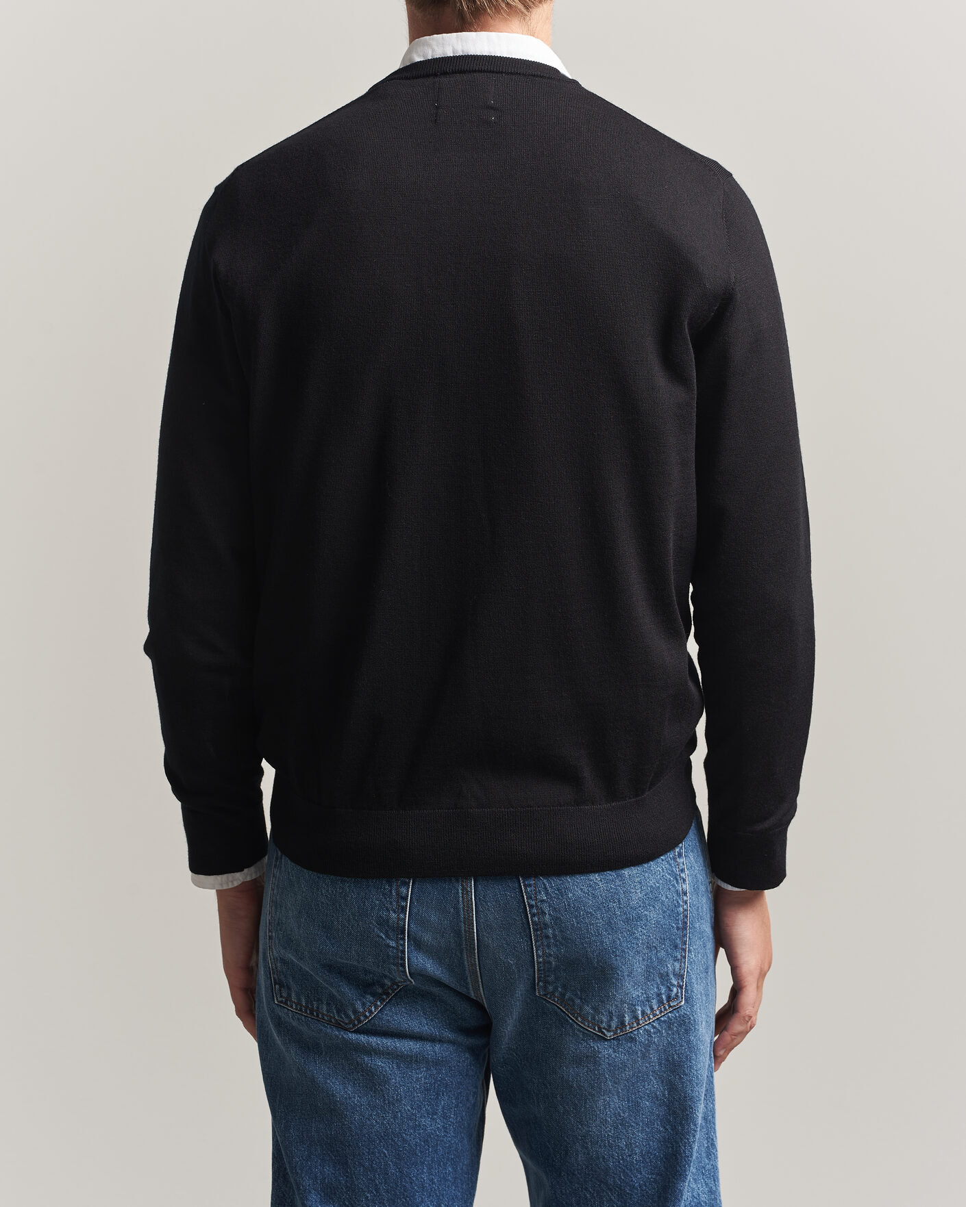Men | Sweaters & Knitwear | Gant | Extrafine Merino Knitted Crew Neck Black