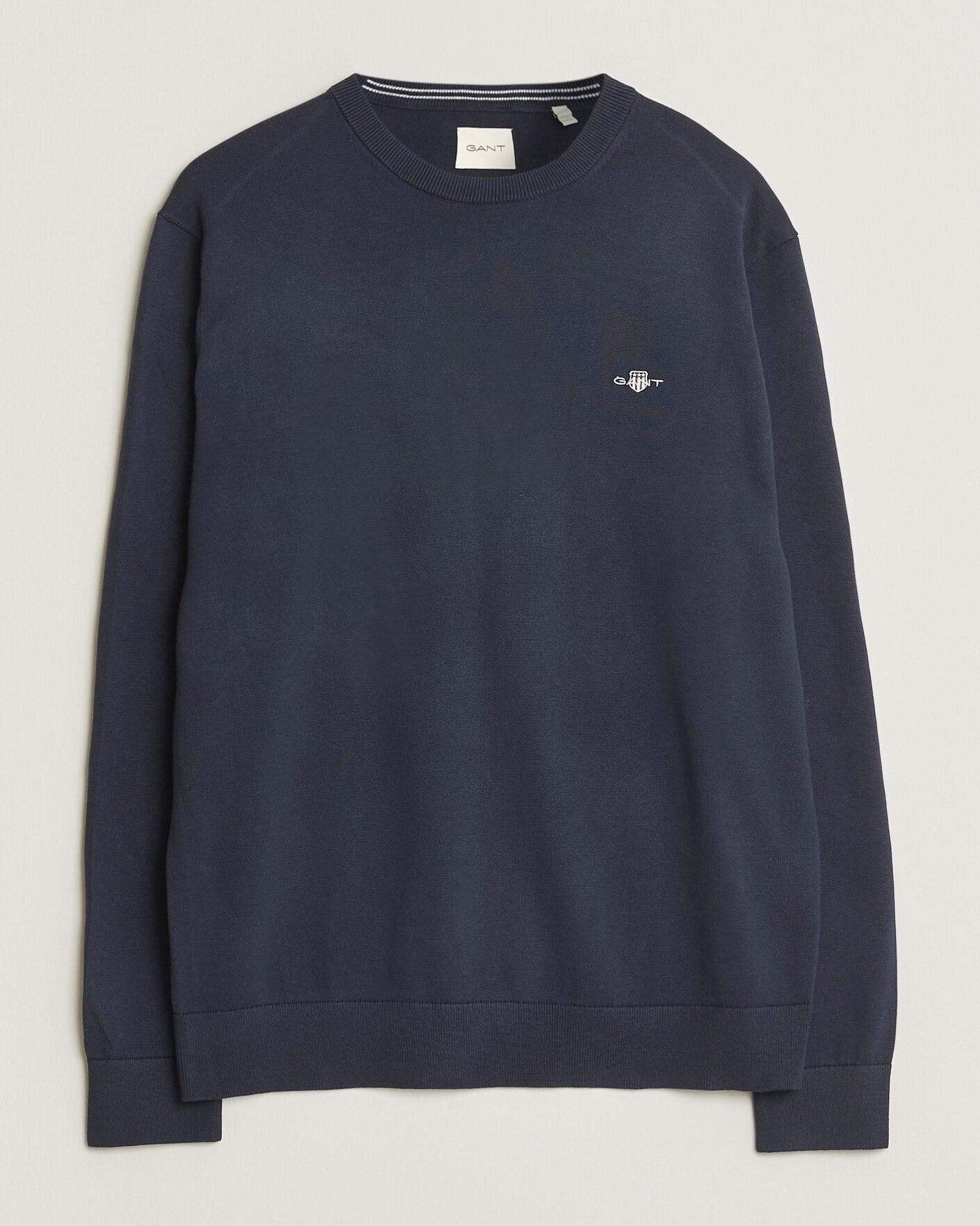 Men | Sweaters & Knitwear | Gant | Classic Cotton Crew Neck Evening Blue