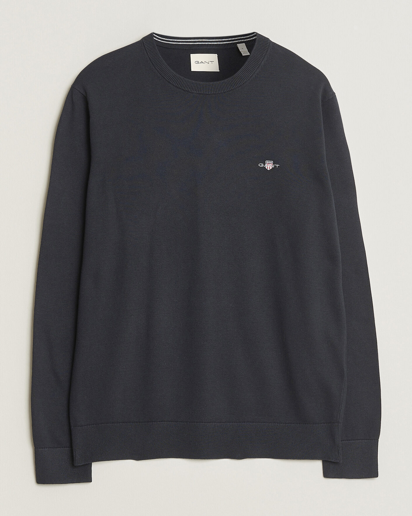 Men | Sweaters & Knitwear | Gant | Classic Cotton Crew Neck Black
