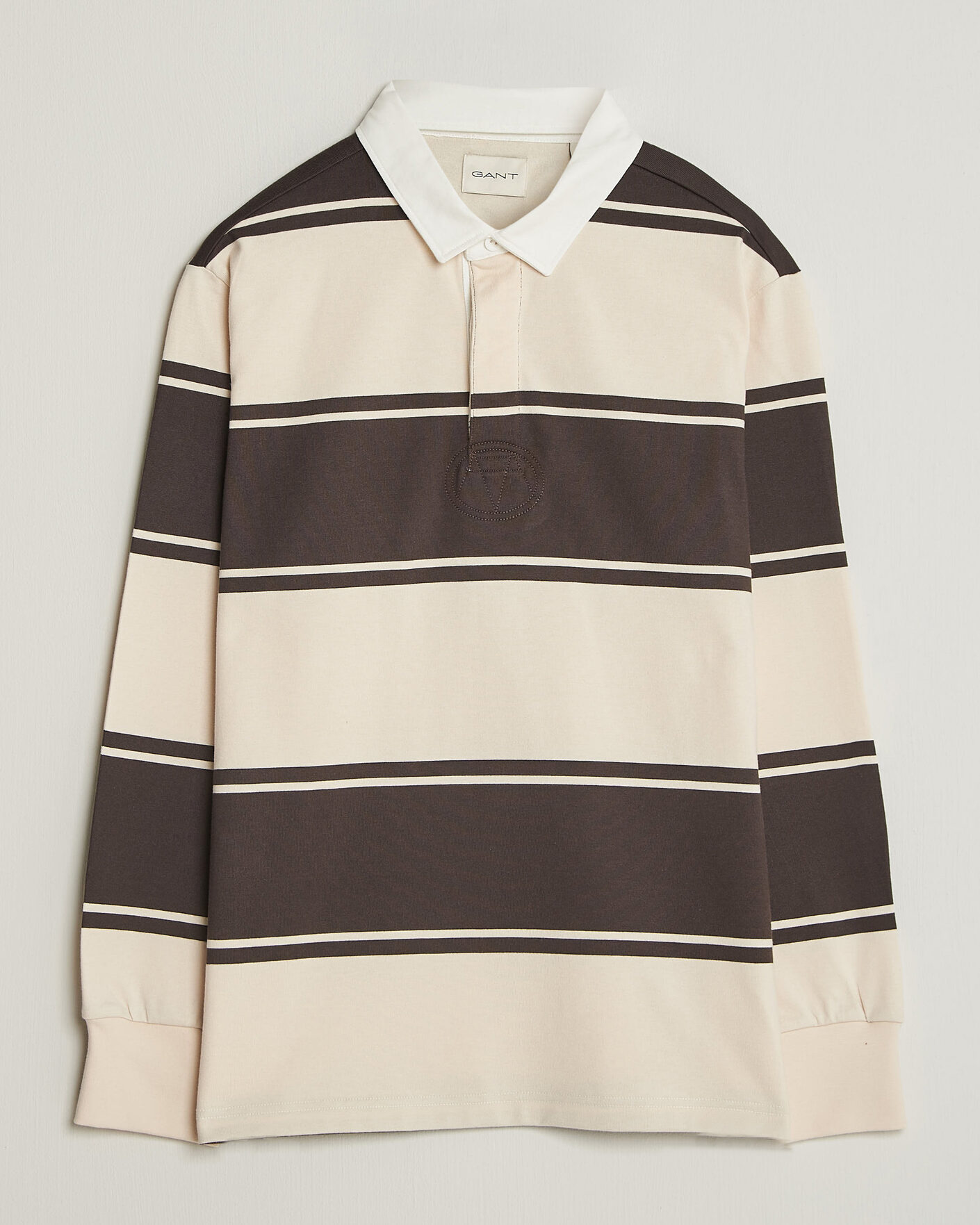 Men | Sweaters & Knitwear | Gant | Striped Rugger Charred Wood Brown