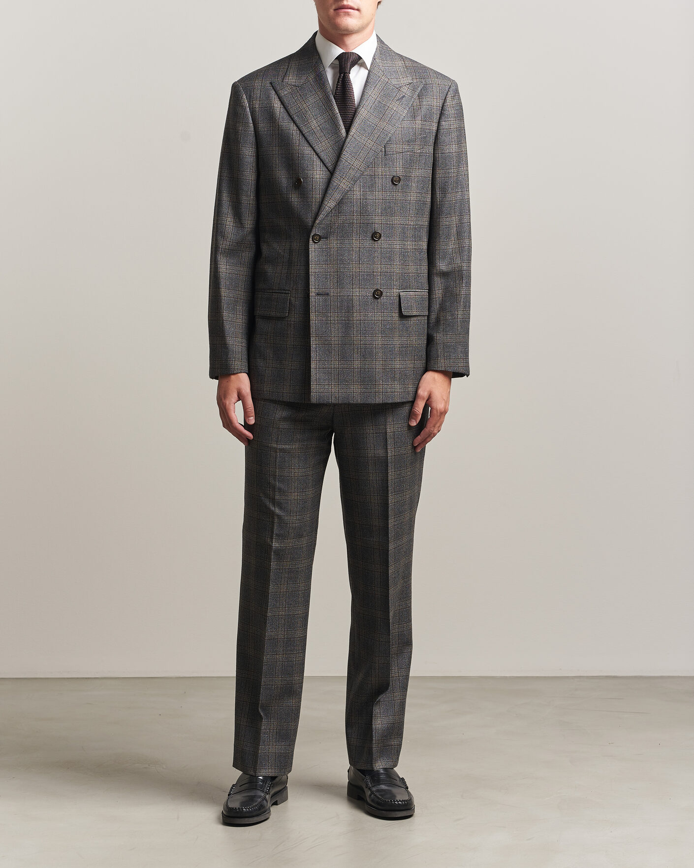 スーツ glay slacks sullen Gant Wool Glencheck Suit Trousers Ceramic Grey at CareOfCarl.com