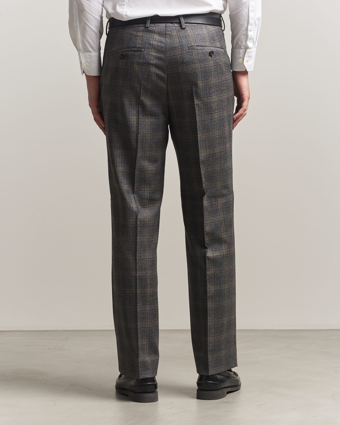 Men | Trousers | Gant | Wool Glencheck Suit Trousers Ceramic Grey