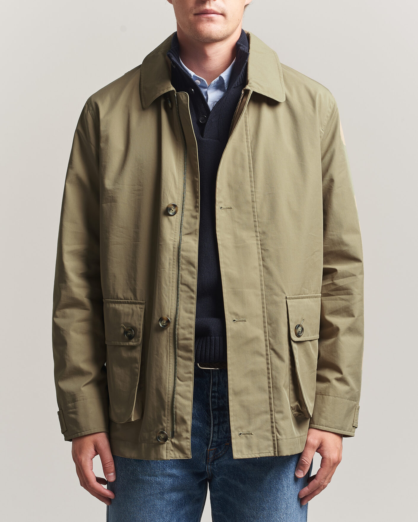 Men | Coats & Jackets | Gant | Cotton Barn Jacket Light Taupe