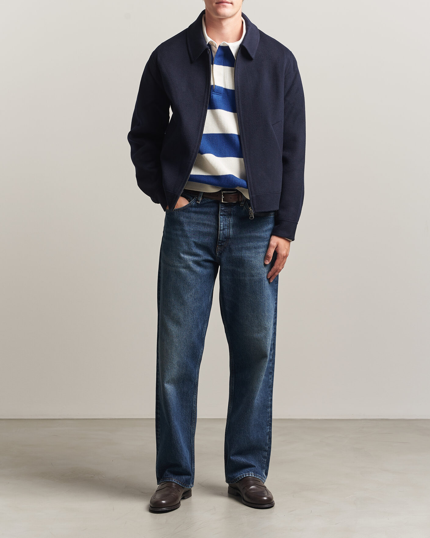 Men | Coats & Jackets | Gant | Handstitched Wool/Cashmere Jacket Evening Blue