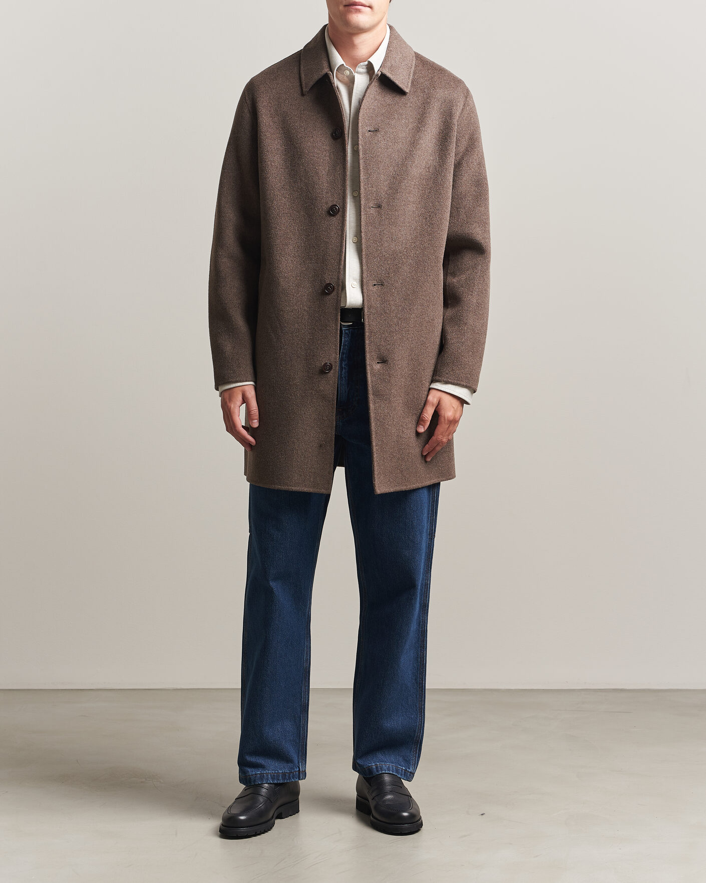 Men | Coats & Jackets | Gant | Handstitched Wool/Cashmere Top Coat Shadow Brown