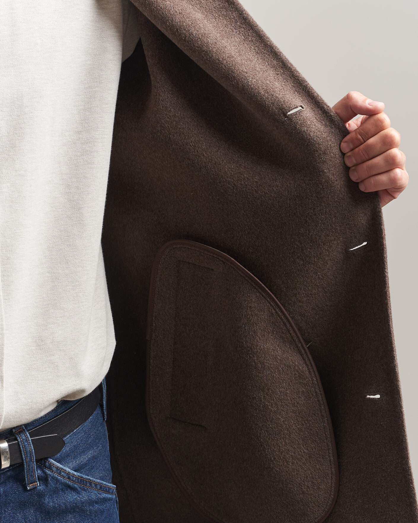 Men | Coats & Jackets | Gant | Handstitched Wool/Cashmere Top Coat Shadow Brown