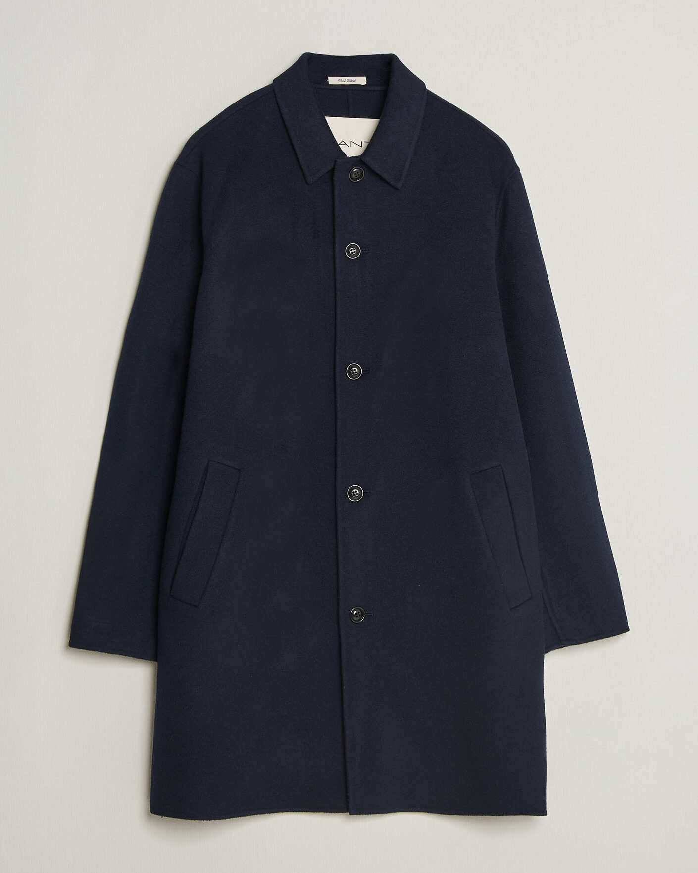 Men | Coats & Jackets | Gant | Handstitched Wool/Cashmere Top Coat Evening Blue