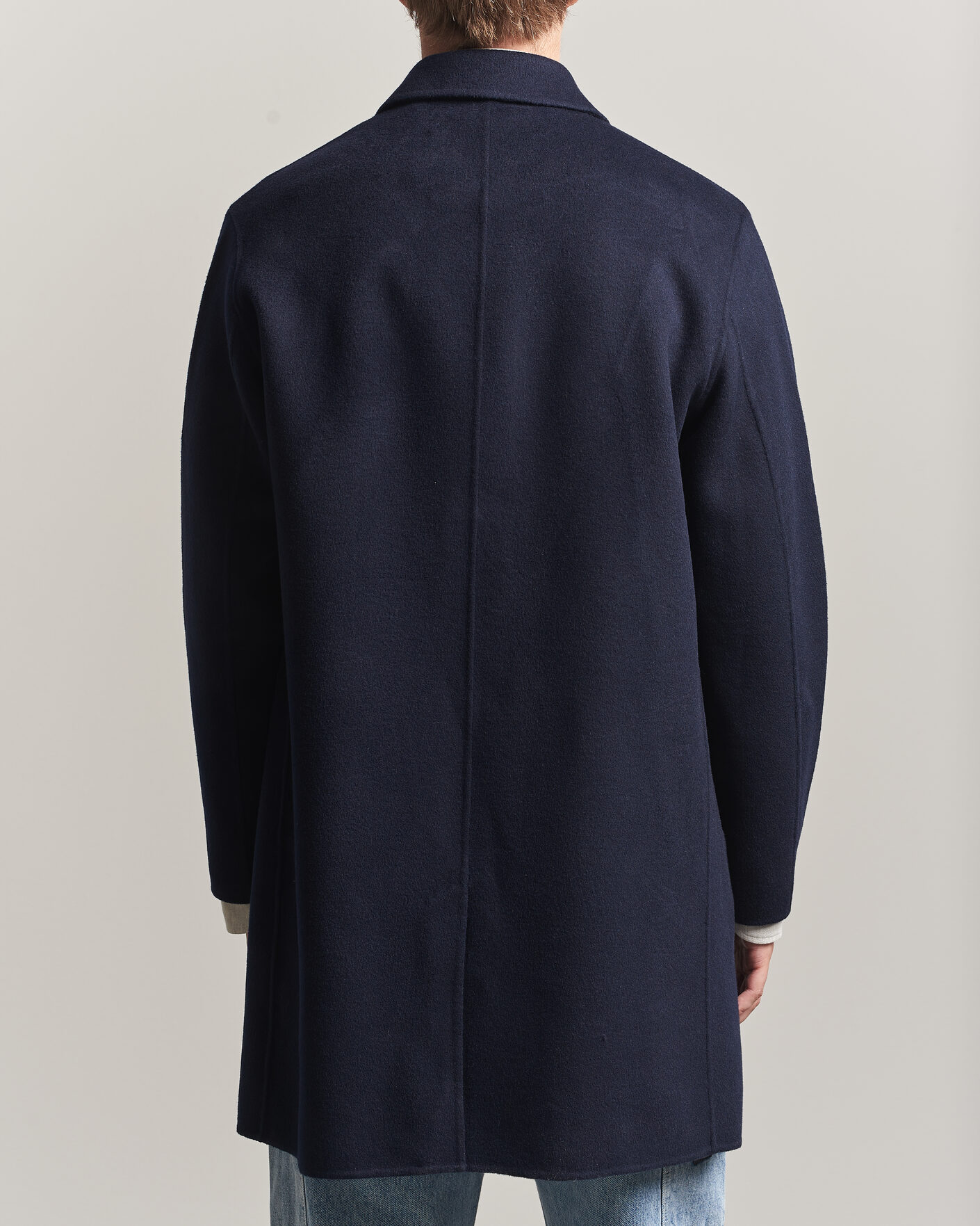 Men | Coats & Jackets | Gant | Handstitched Wool/Cashmere Top Coat Evening Blue