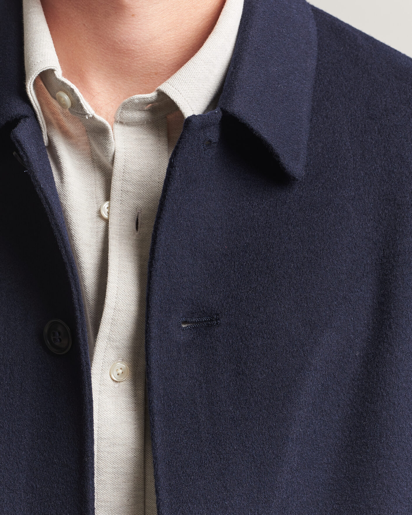 Men | Coats & Jackets | Gant | Handstitched Wool/Cashmere Top Coat Evening Blue