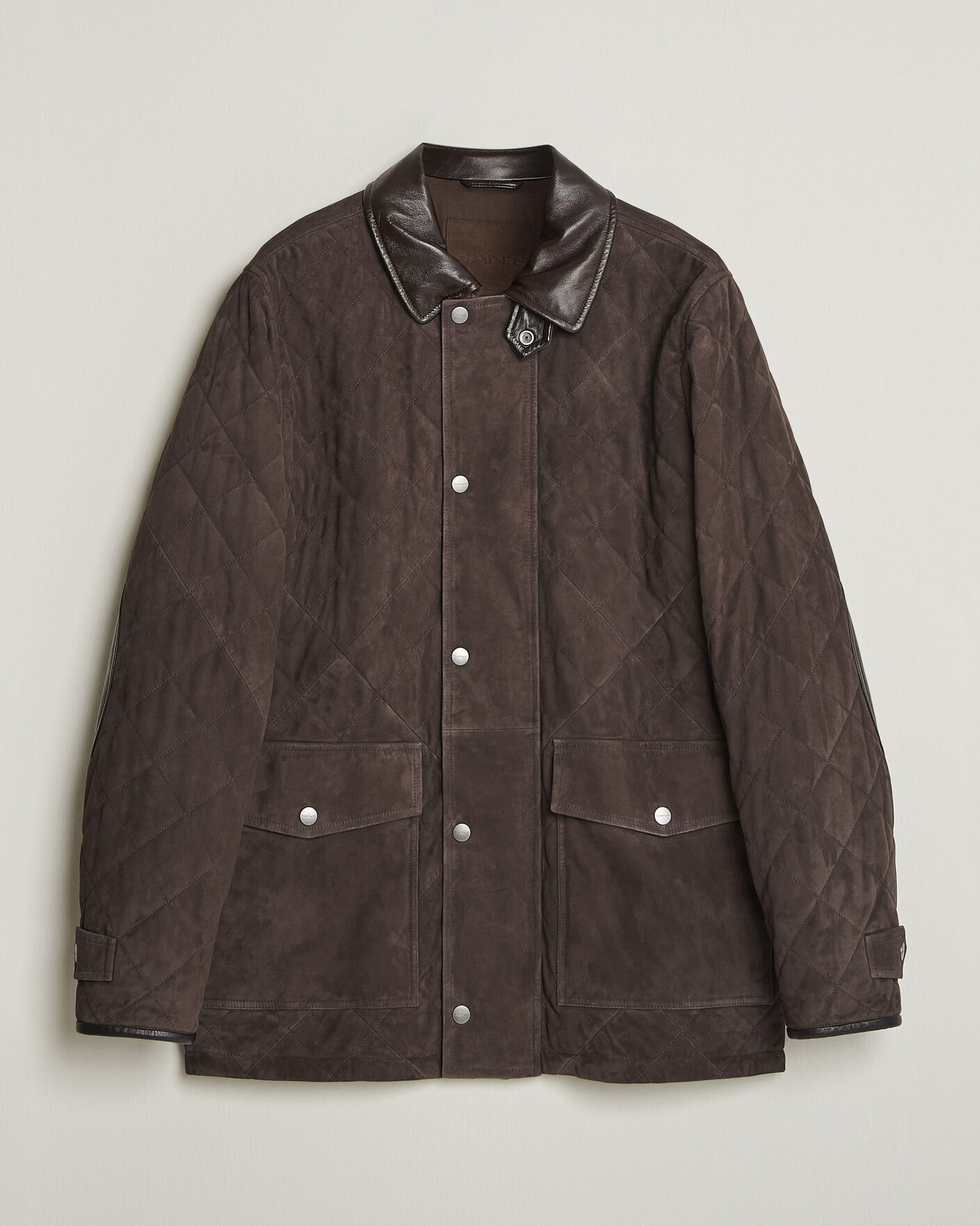 Men | Coats & Jackets | Gant | Quilted Suede Jacket Black Brown