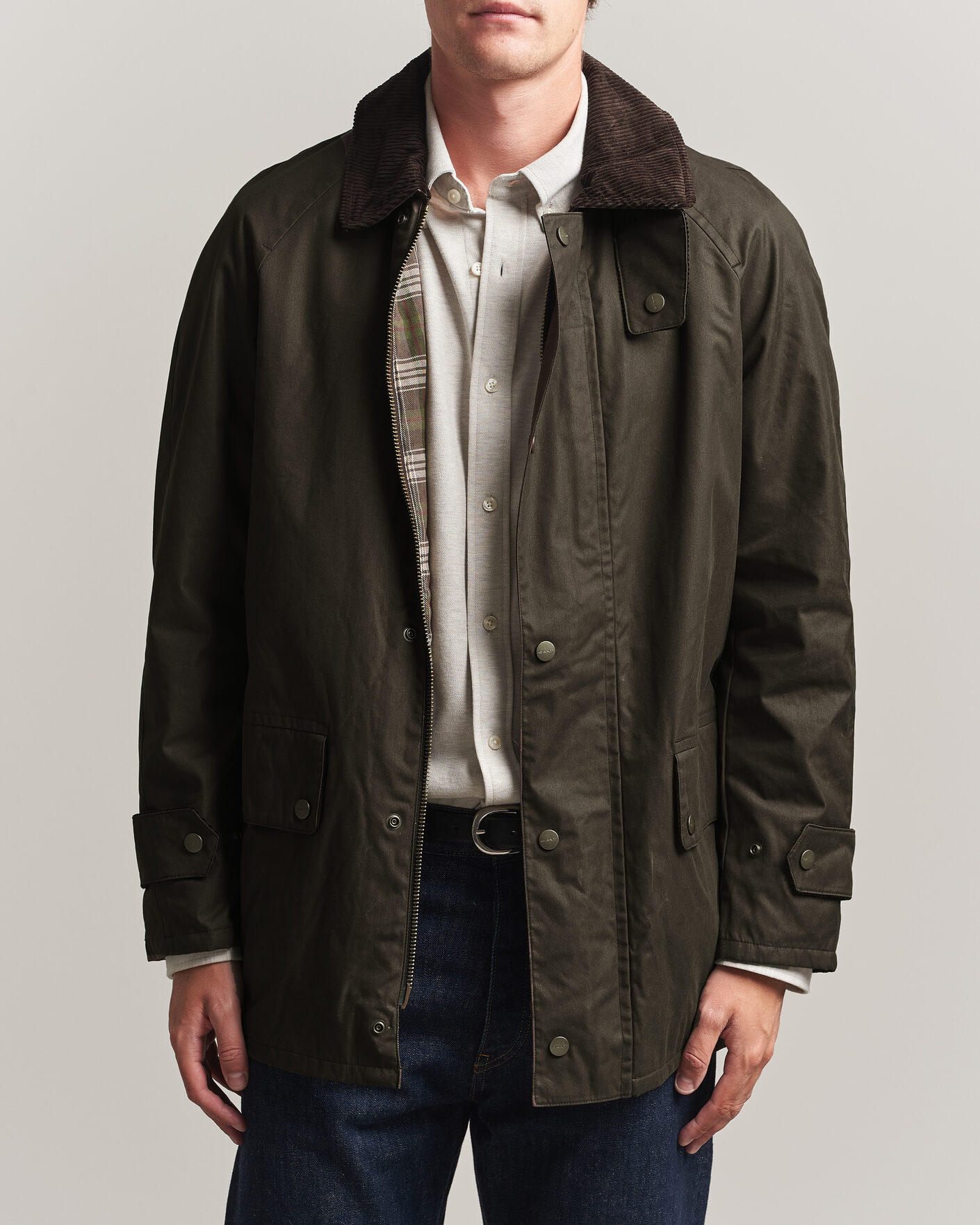 Men | Coats & Jackets | Gant | Waxed Barn Jacket Black Brown