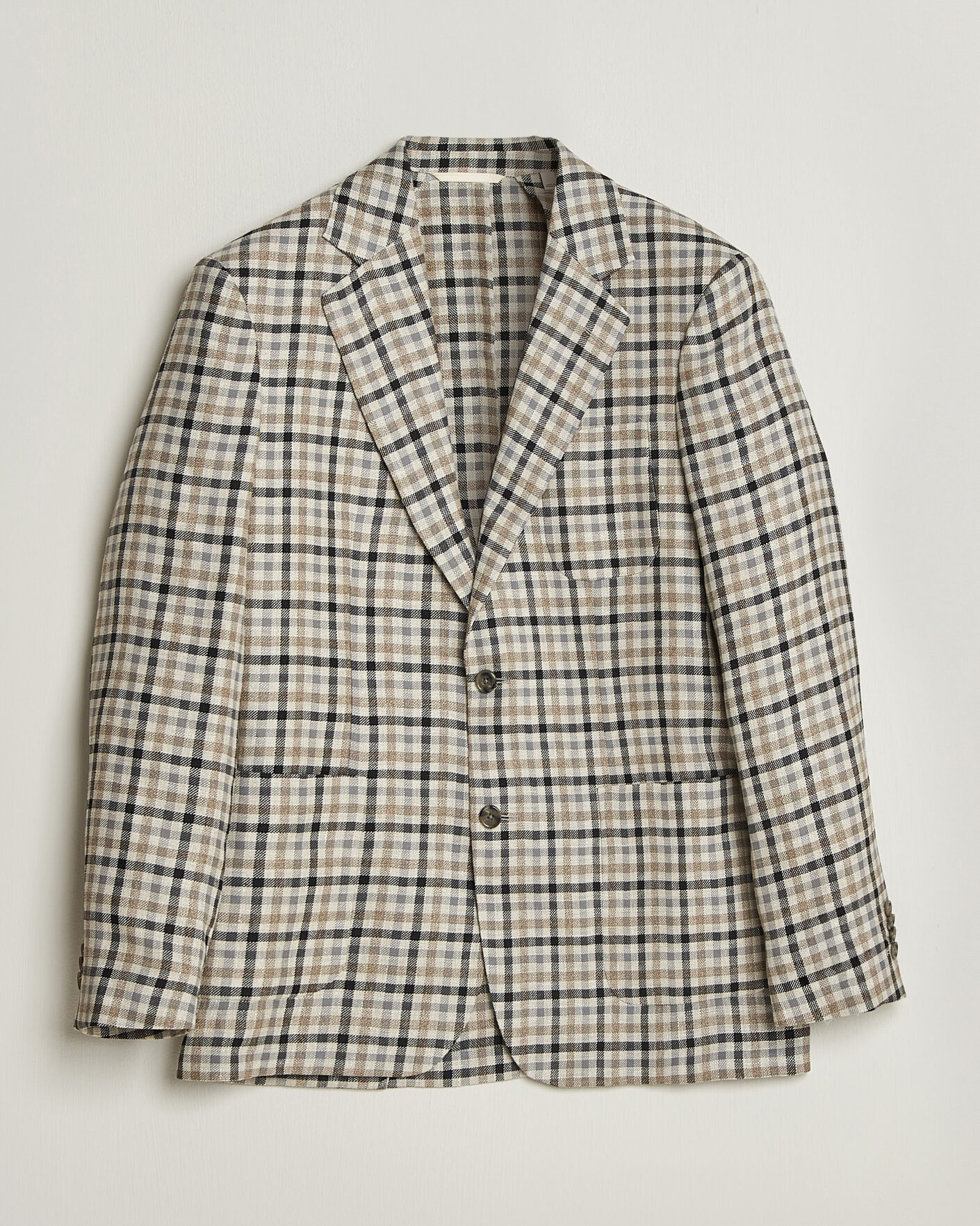 Men | Blazers | Gant | Wool/Linen Checked Blazer Cream
