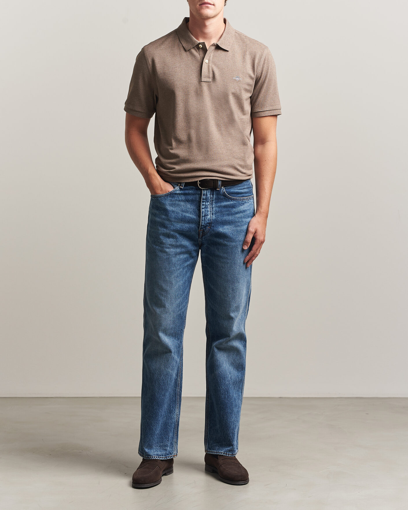 Men | Polo Shirts | Gant | The Original Polo Dark Hazelnut Melange