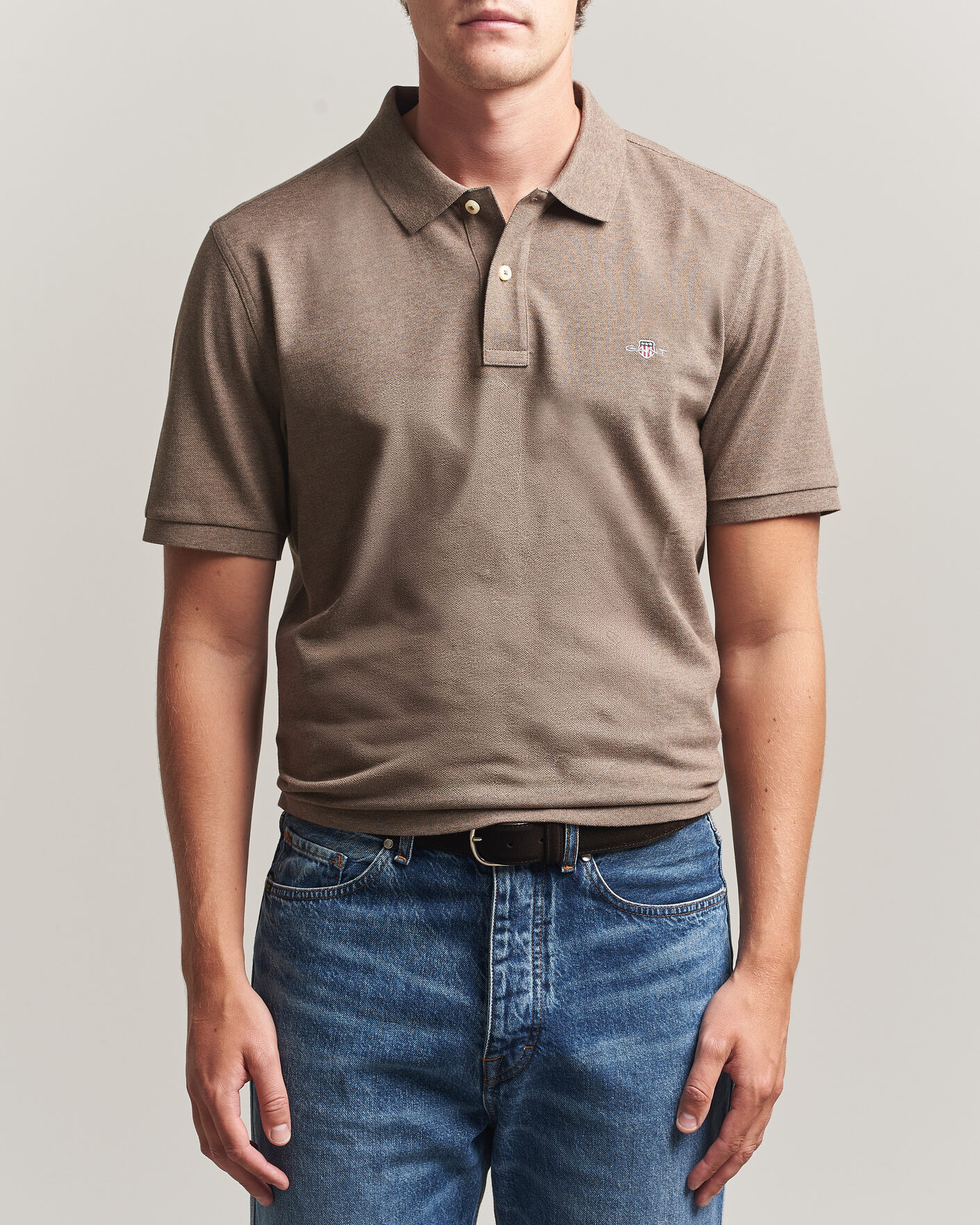Men | Polo Shirts | Gant | The Original Polo Dark Hazelnut Melange