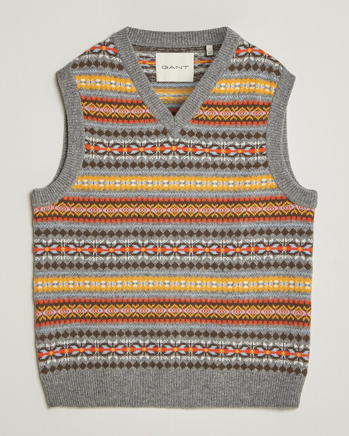 Men | Sweaters & Knitwear | Gant | Wool Knitted Fairisle Vest Multi