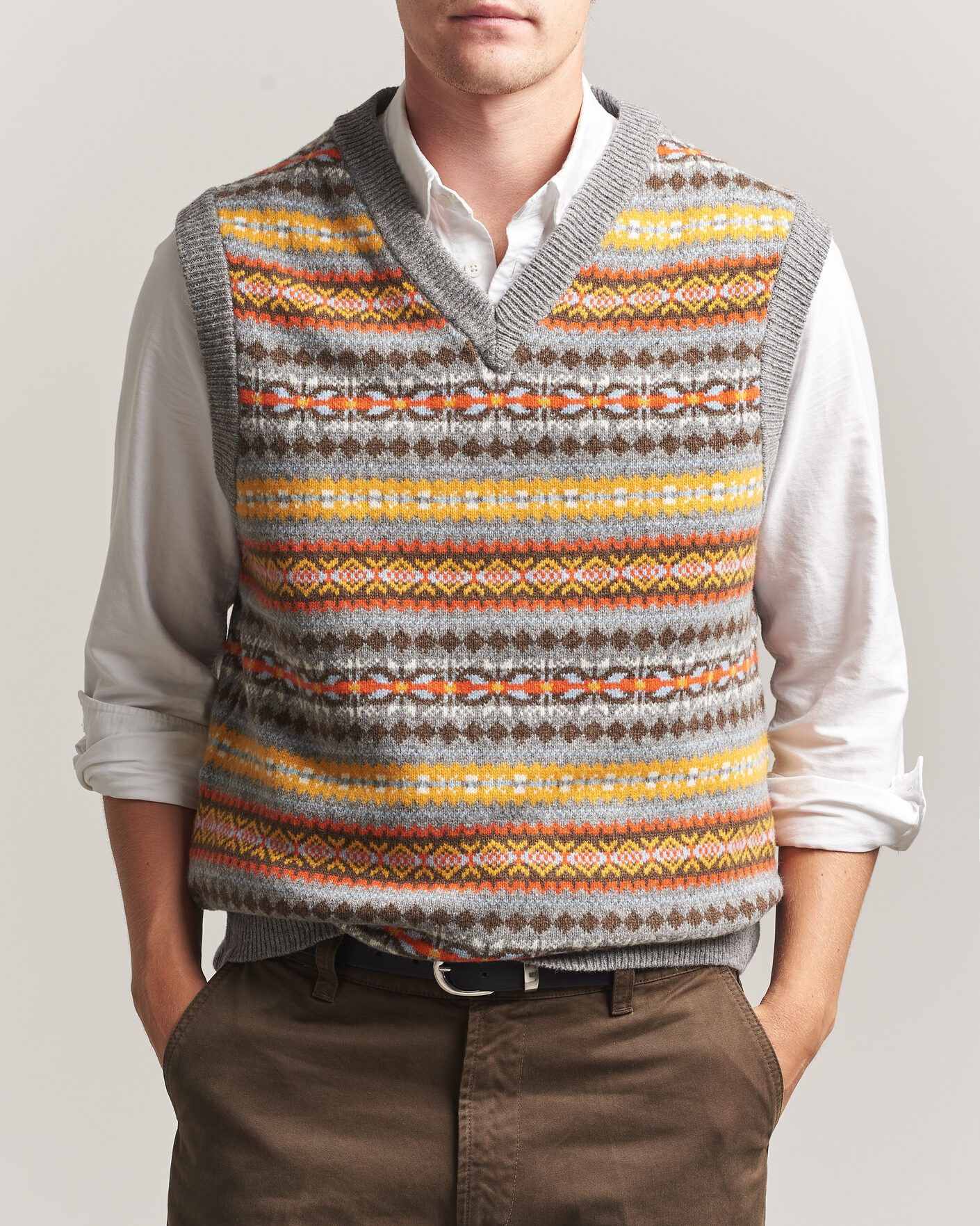 Men | Sweaters & Knitwear | Gant | Wool Knitted Fairisle Vest Multi