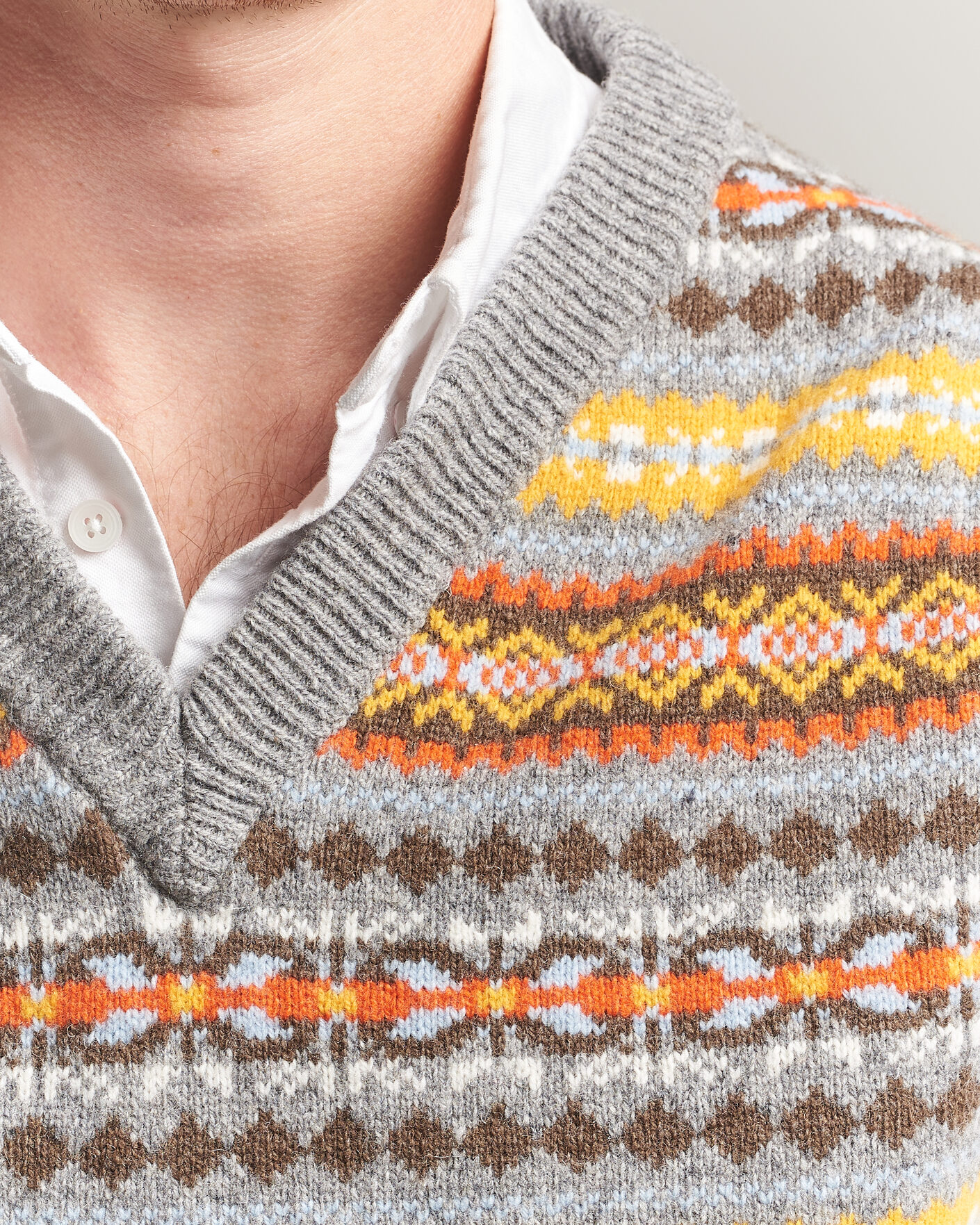 Men | Sweaters & Knitwear | Gant | Wool Knitted Fairisle Vest Multi