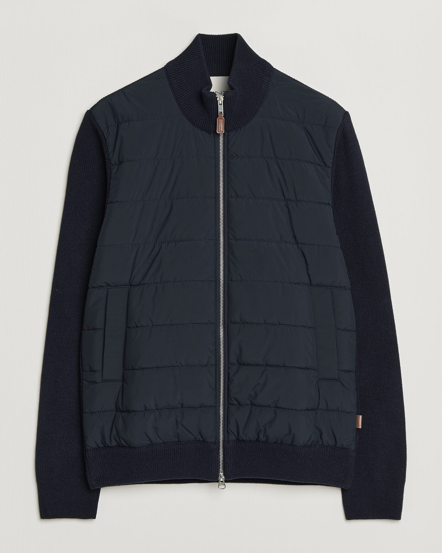 Men | Sweaters & Knitwear | Gant | Hybrid Full Zip Evening Blue