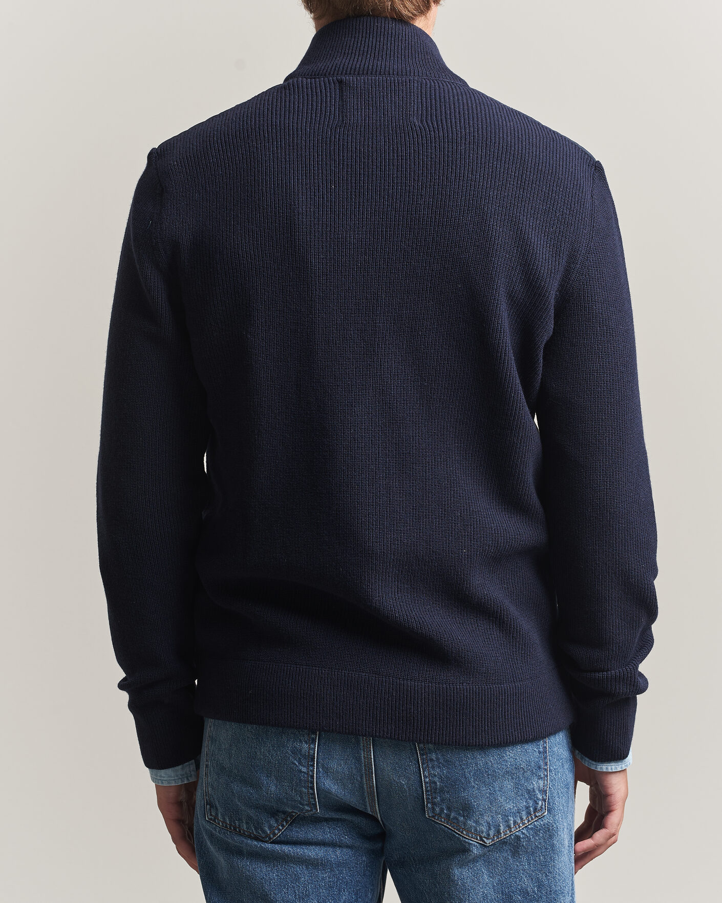 Men | Sweaters & Knitwear | Gant | Hybrid Full Zip Evening Blue