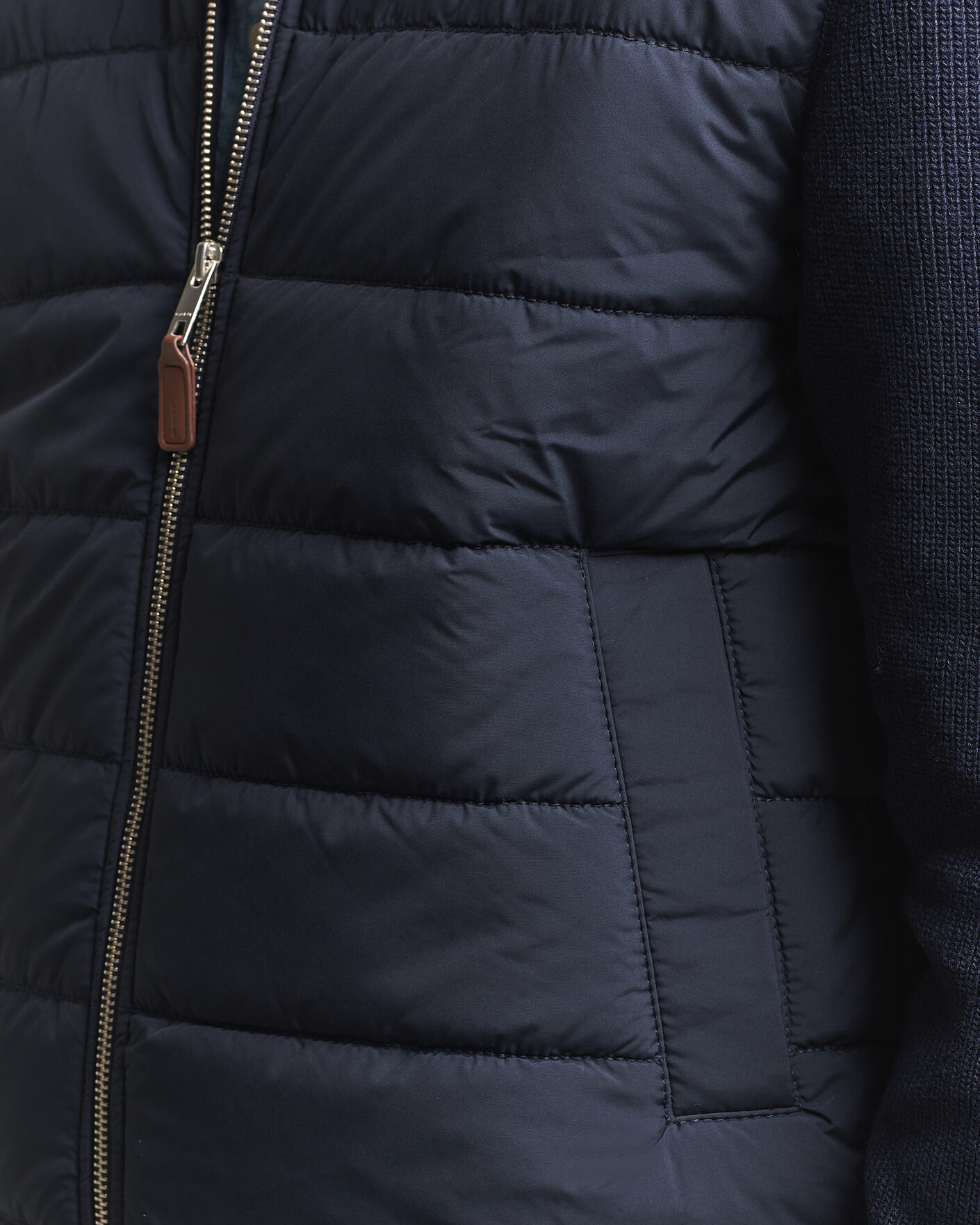 Men | Sweaters & Knitwear | Gant | Hybrid Full Zip Evening Blue