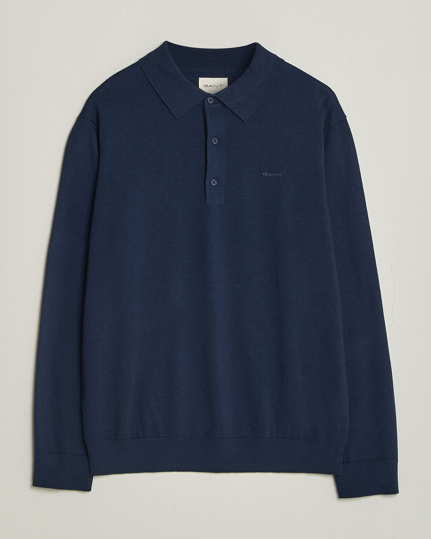 Men | Sweaters & Knitwear | Gant | Extrafine Merino Knitted Polo Marine