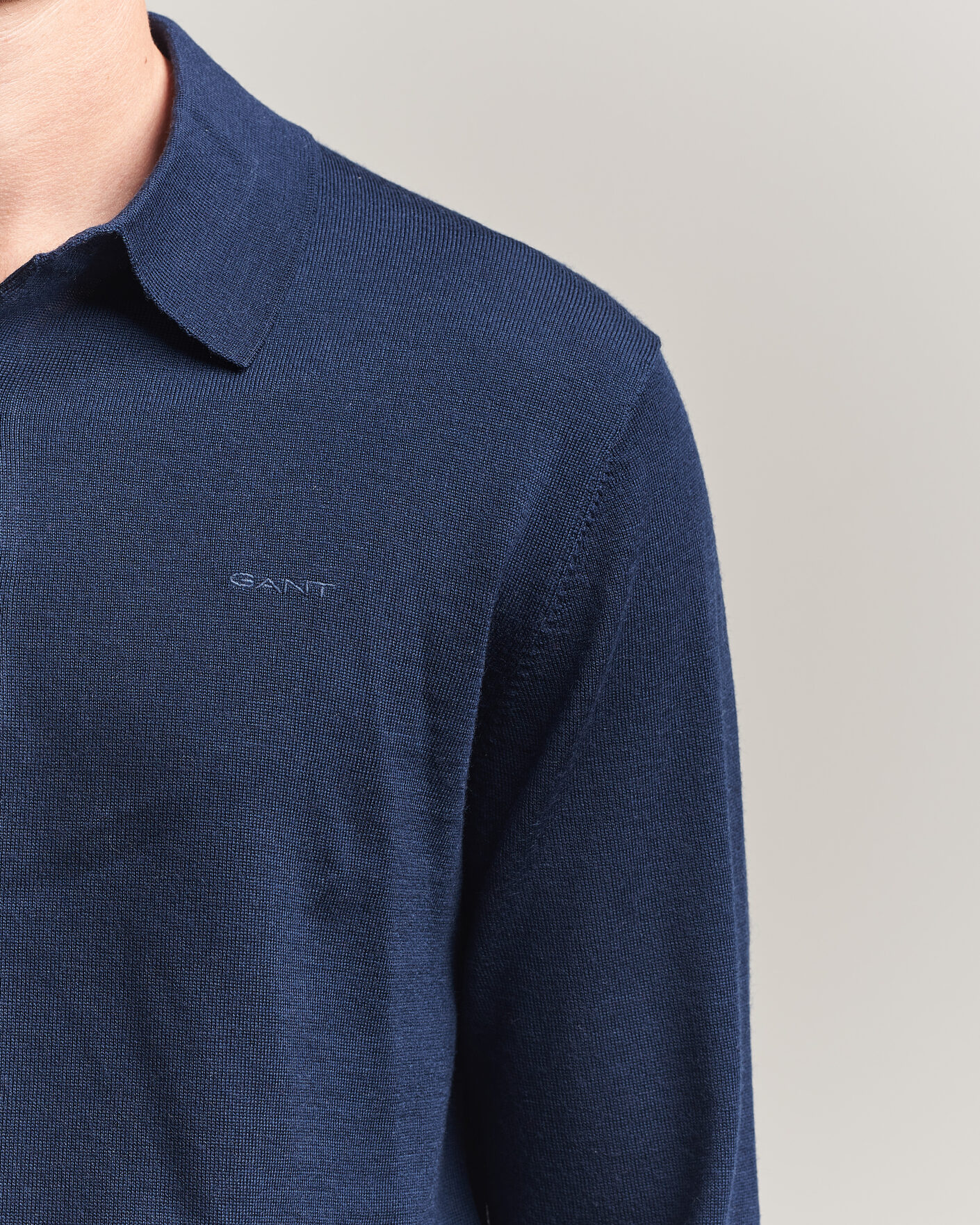 Men | Sweaters & Knitwear | Gant | Extrafine Merino Knitted Polo Marine