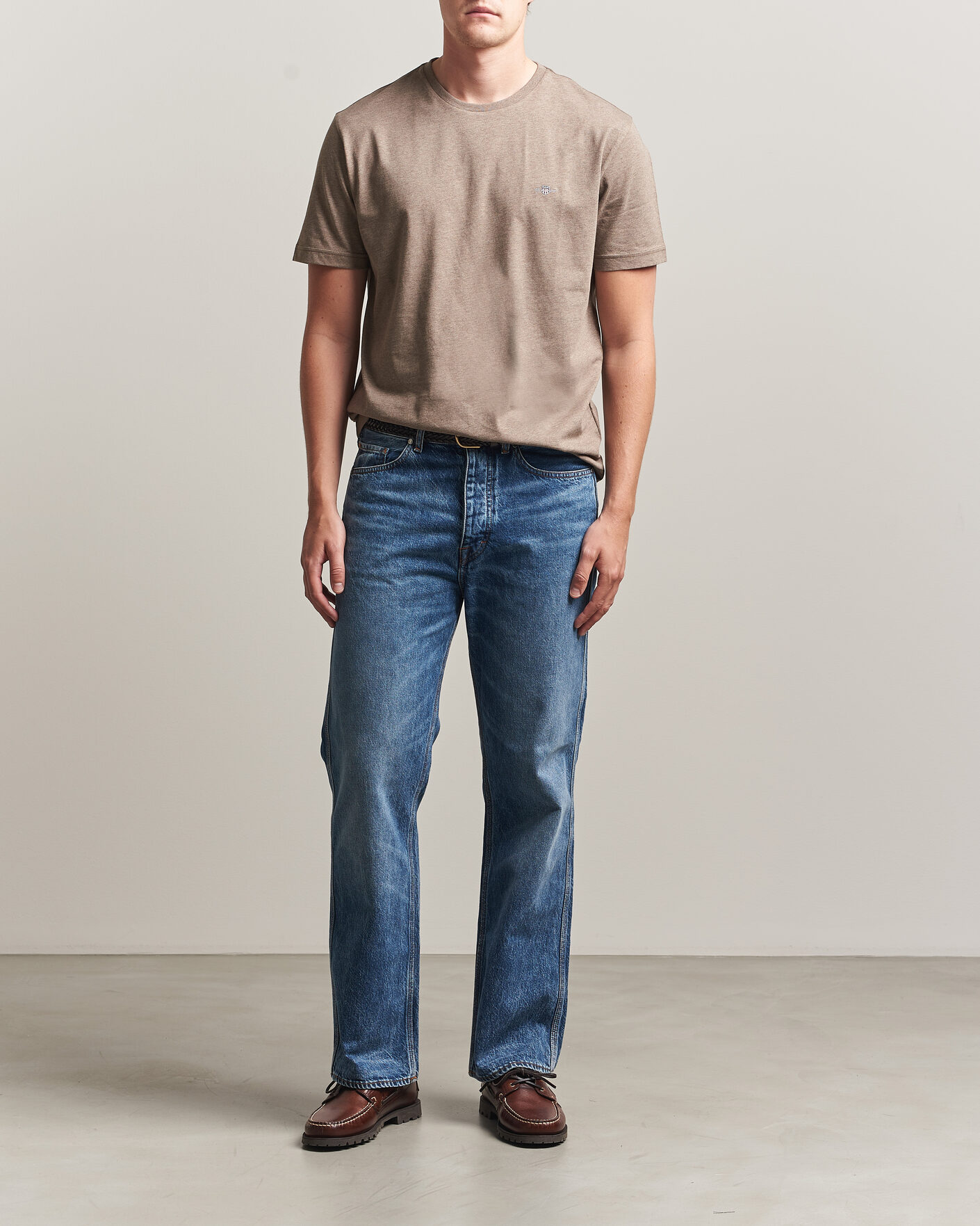 Men | T-Shirts | Gant | The Original T-Shirt Dark Hazelnut Melange