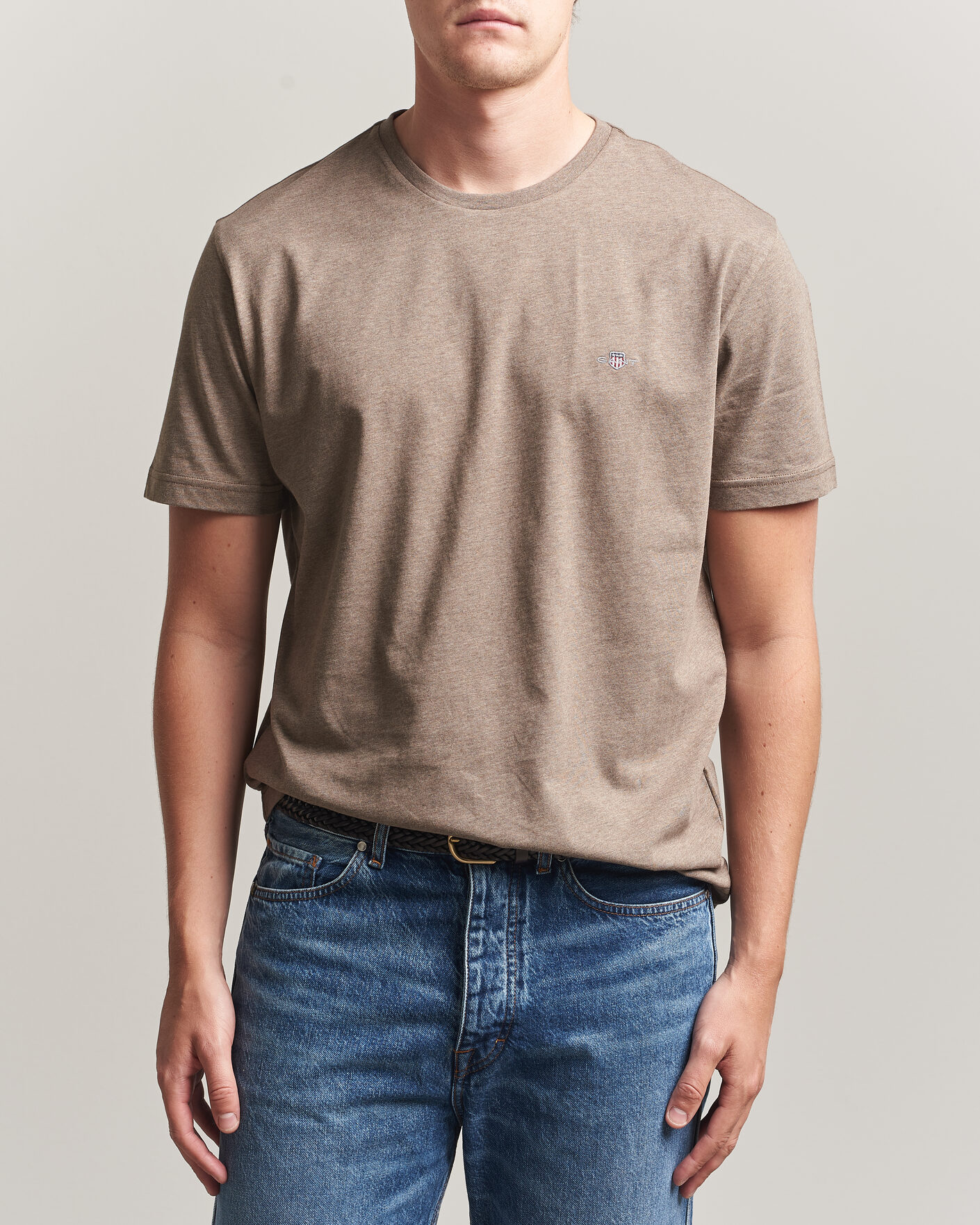 Men | T-Shirts | Gant | The Original T-Shirt Dark Hazelnut Melange