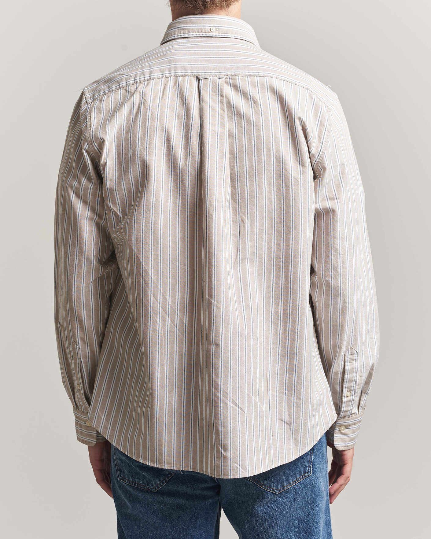 Men | Shirts | Gant | Regular Fit Classic Striped Oxford Shirt  Light Taupe