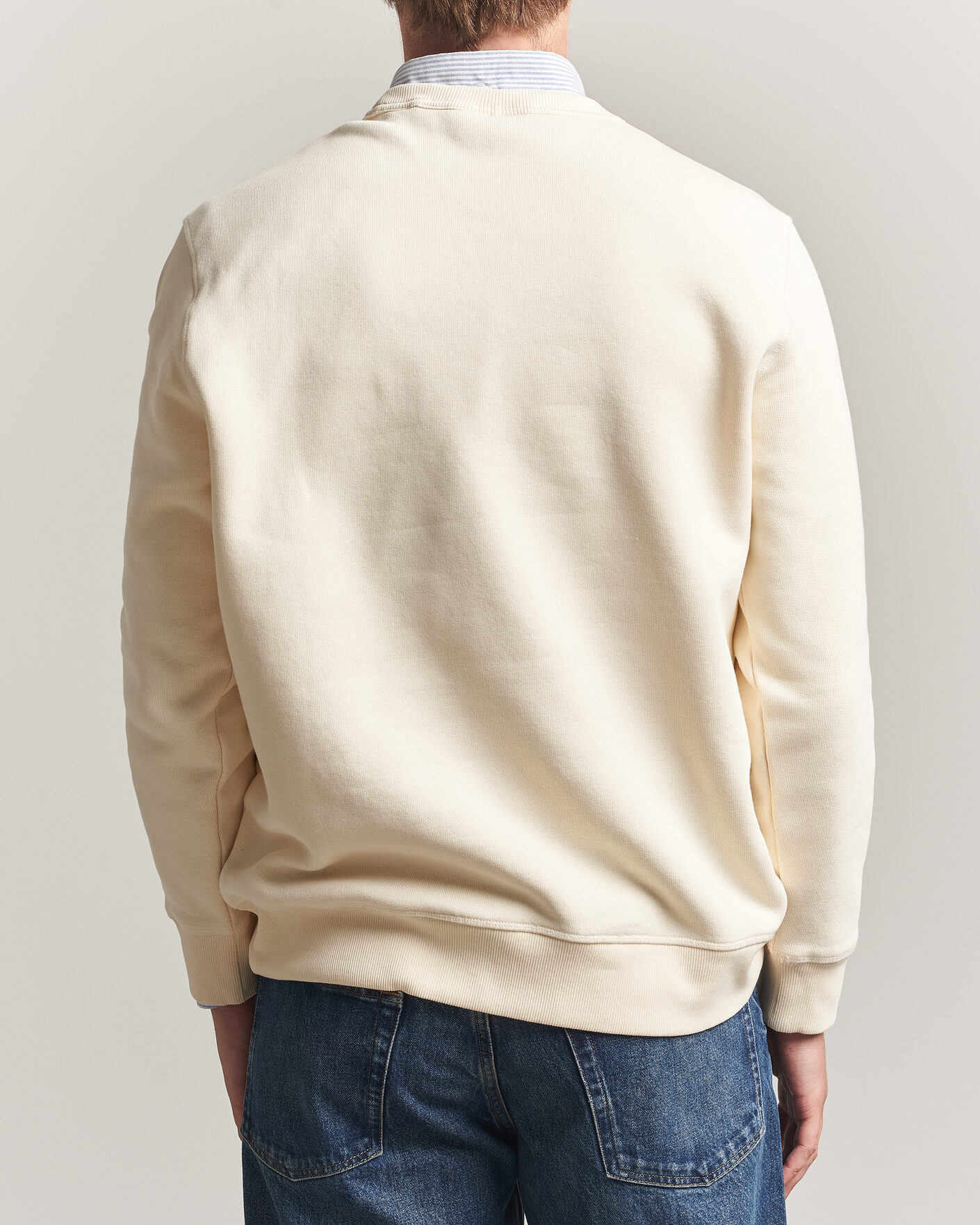 Men | Sweaters & Knitwear | Gant | YALE Crew Neck Sweatshirt Cream