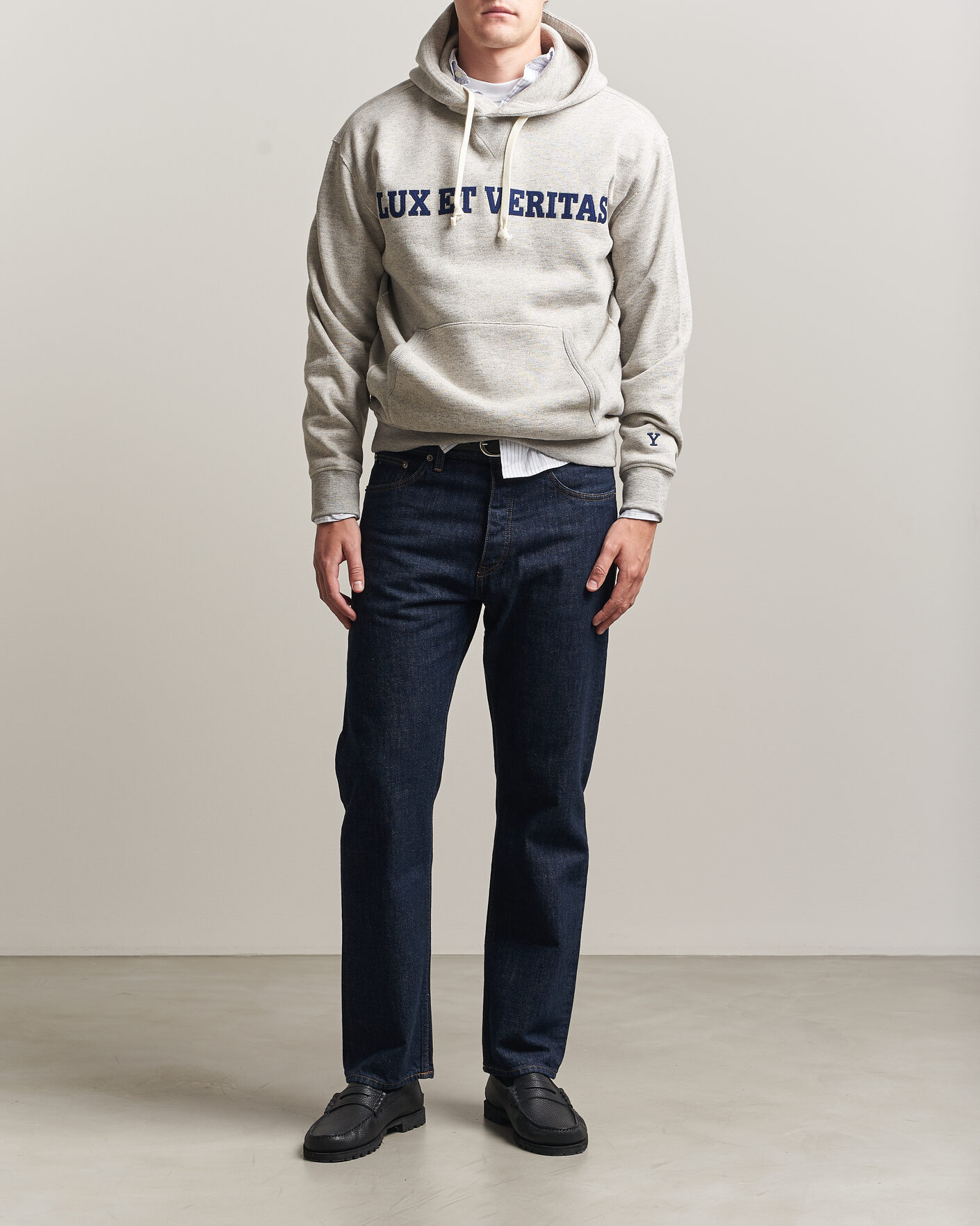 Men | Sweaters & Knitwear | Gant | YALE Hoodie Grey Melange