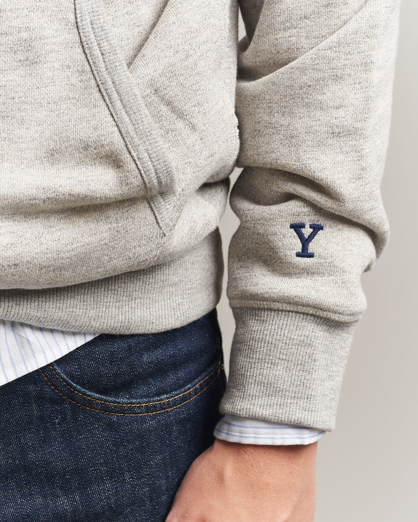Men | Sweaters & Knitwear | Gant | YALE Hoodie Grey Melange