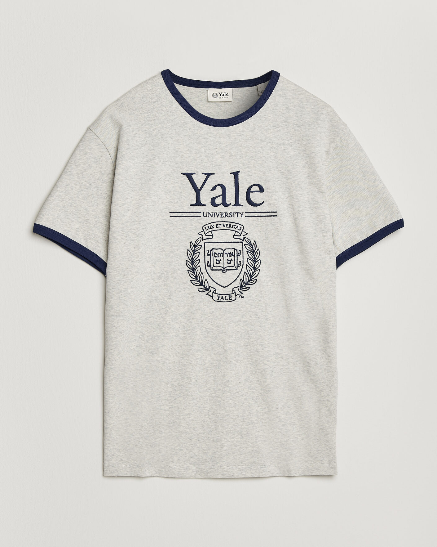 Men | T-Shirts | Gant | YALE Crew Neck T-Shirt Grey Melange