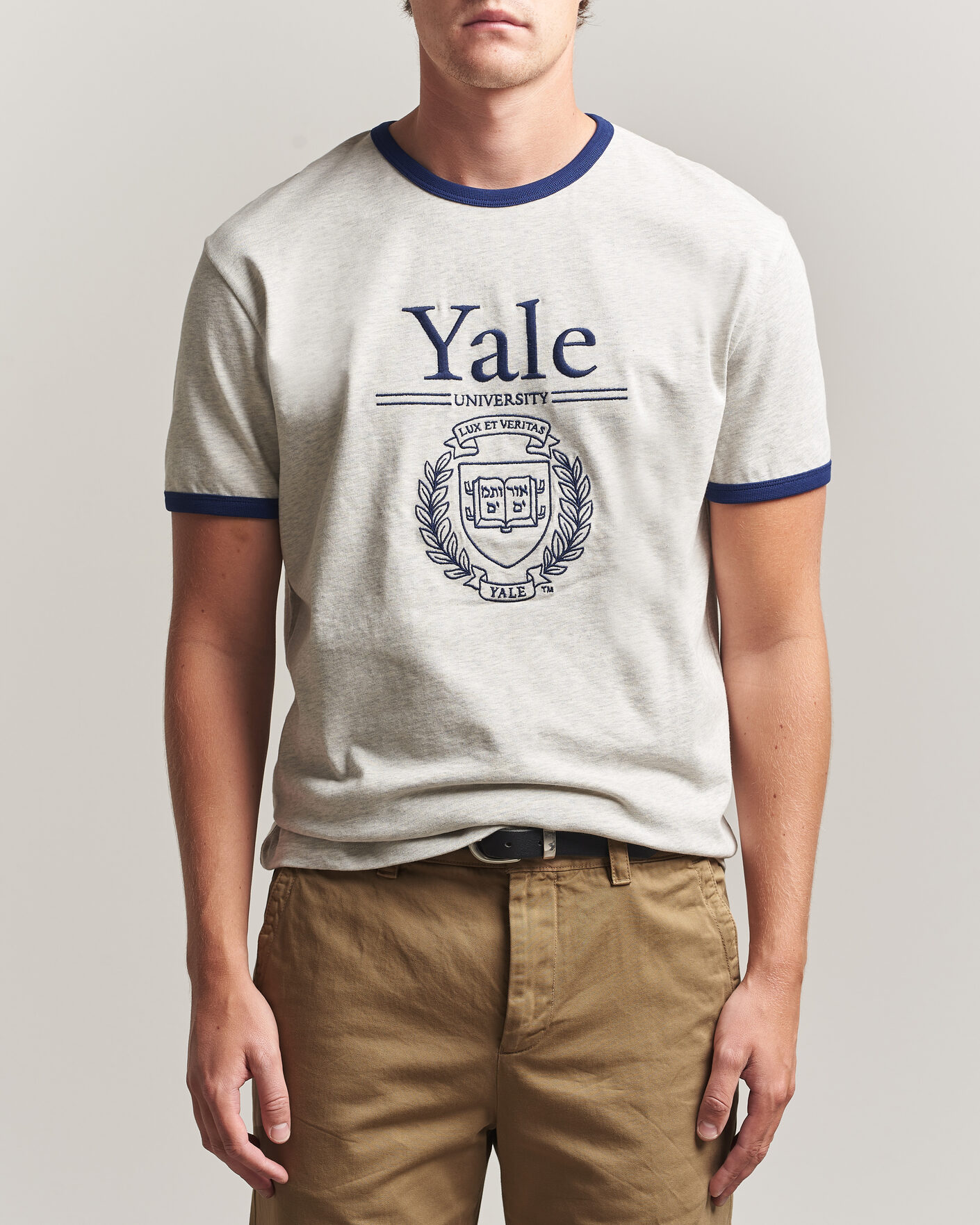 Men | T-Shirts | Gant | YALE Crew Neck T-Shirt Grey Melange