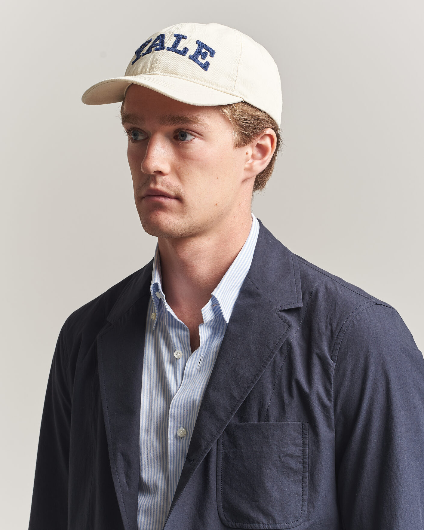 Men | Hats & Caps | Gant | YALE Heavy Washed Cotton Twill Cap Cream
