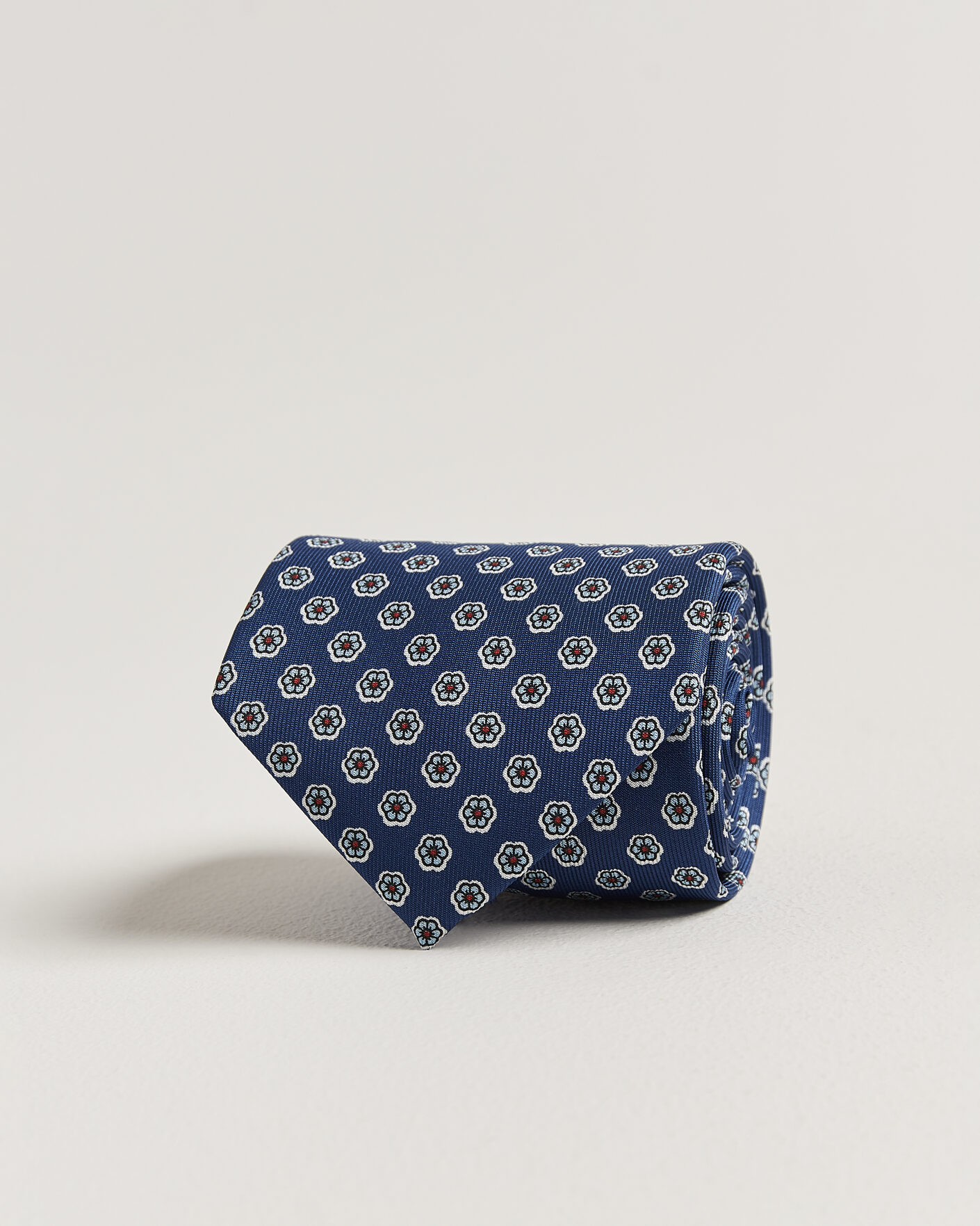 Men | Webshop news | E. Marinella | 3-Fold Printed Silk Tie Dark Blue