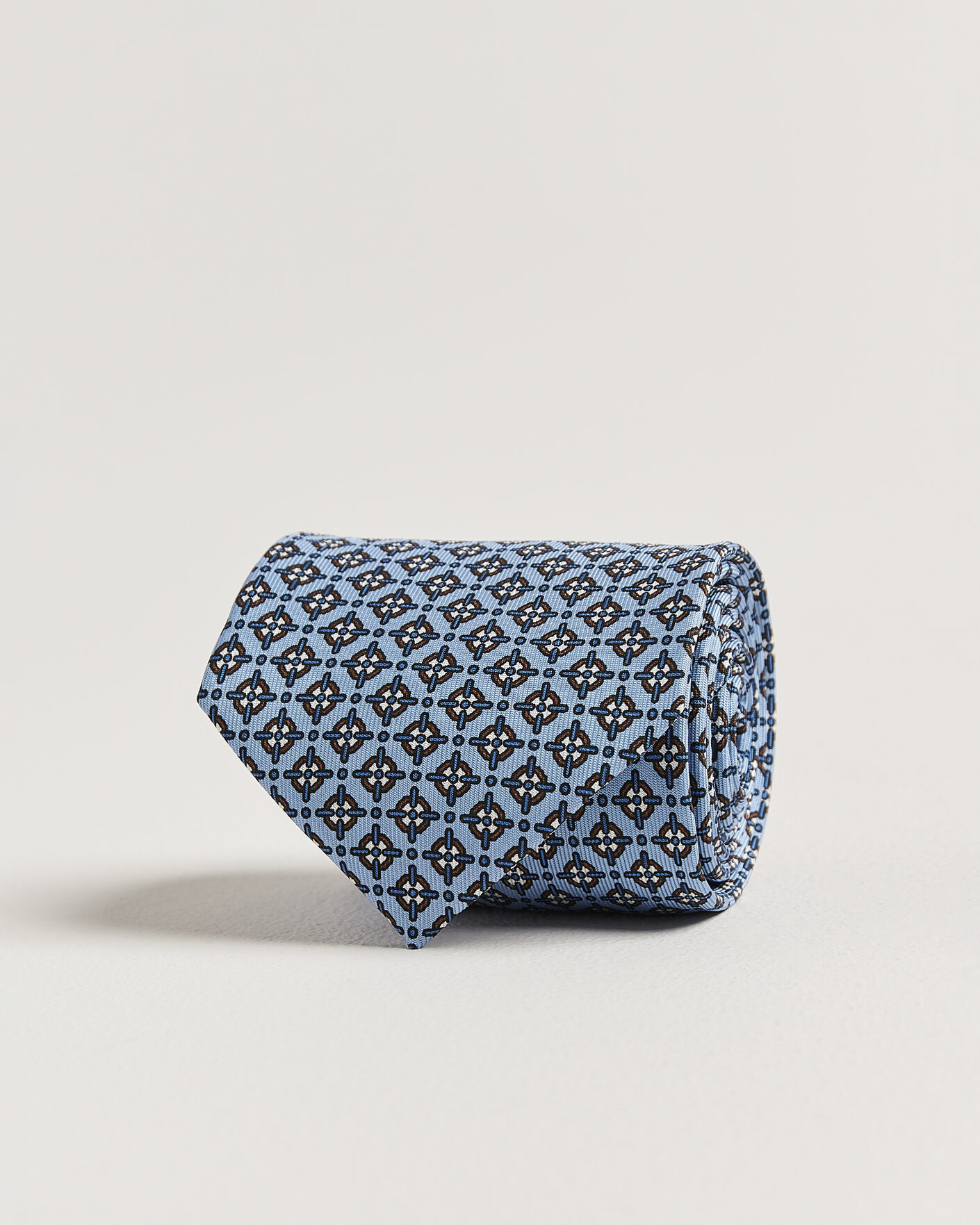 Men | Ties | E. Marinella | 3-Fold Printed Silk Tie Blue