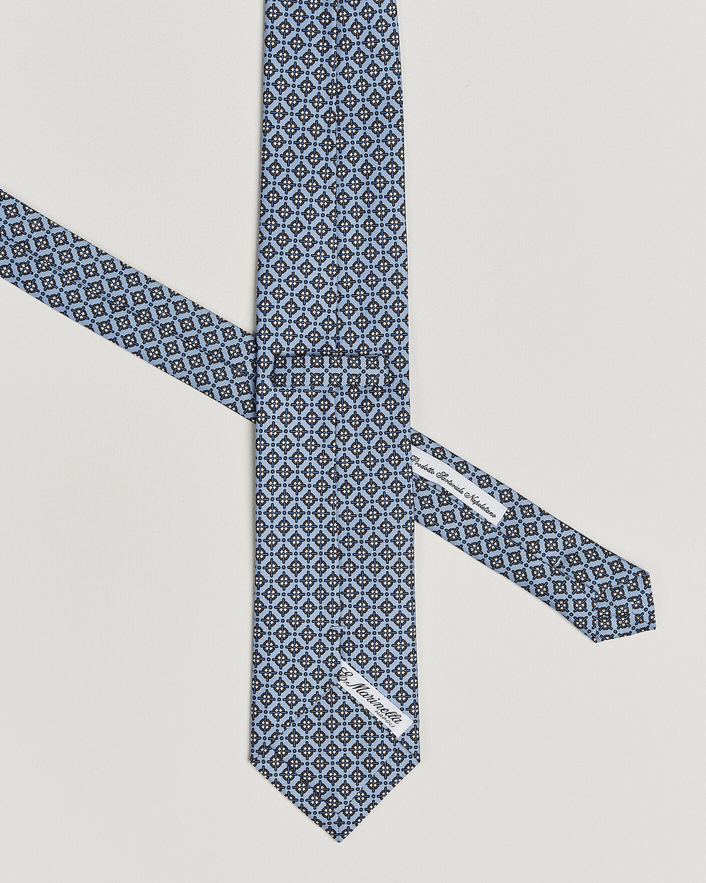 Men | Ties | E. Marinella | 3-Fold Printed Silk Tie Blue