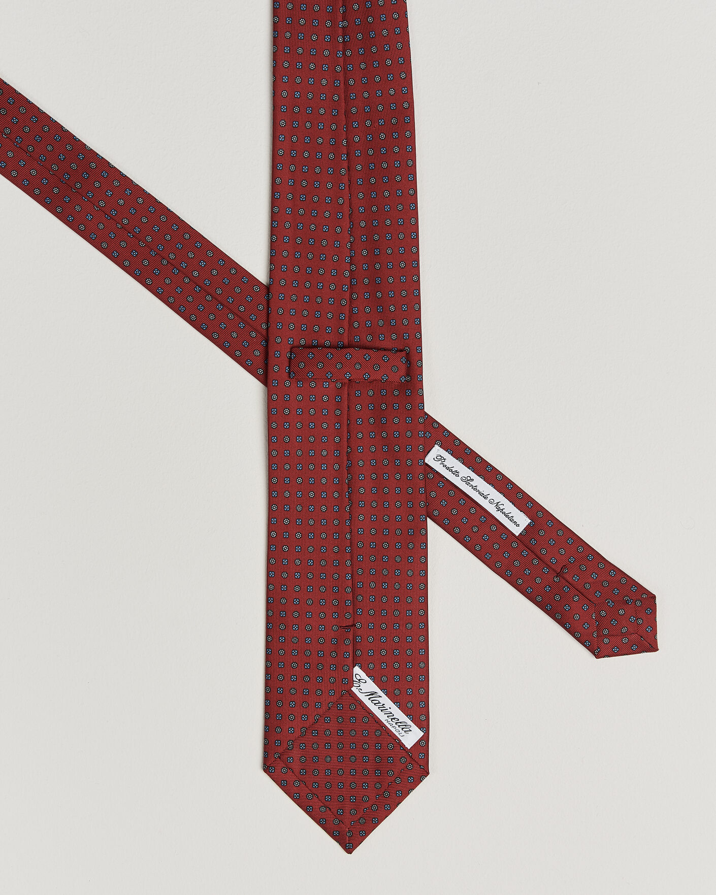 Men | Ties | E. Marinella | 3-Fold Printed Silk Tie Dark Red